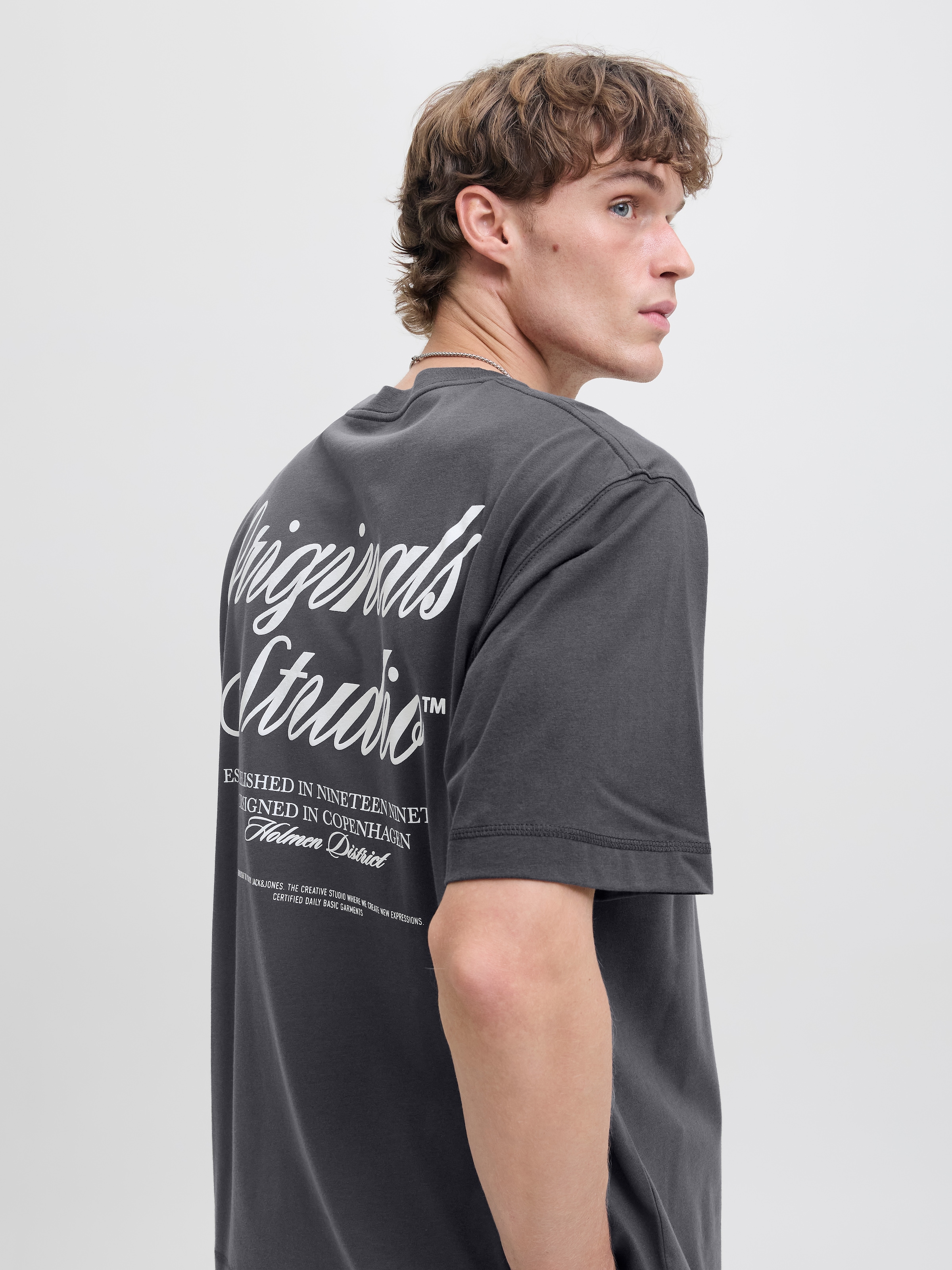 Jack & Jones Kurzarmshirt »JORNORREBRO TYPO TEE SS CREW NECK NOOS« Baumwolle, relaxed fit