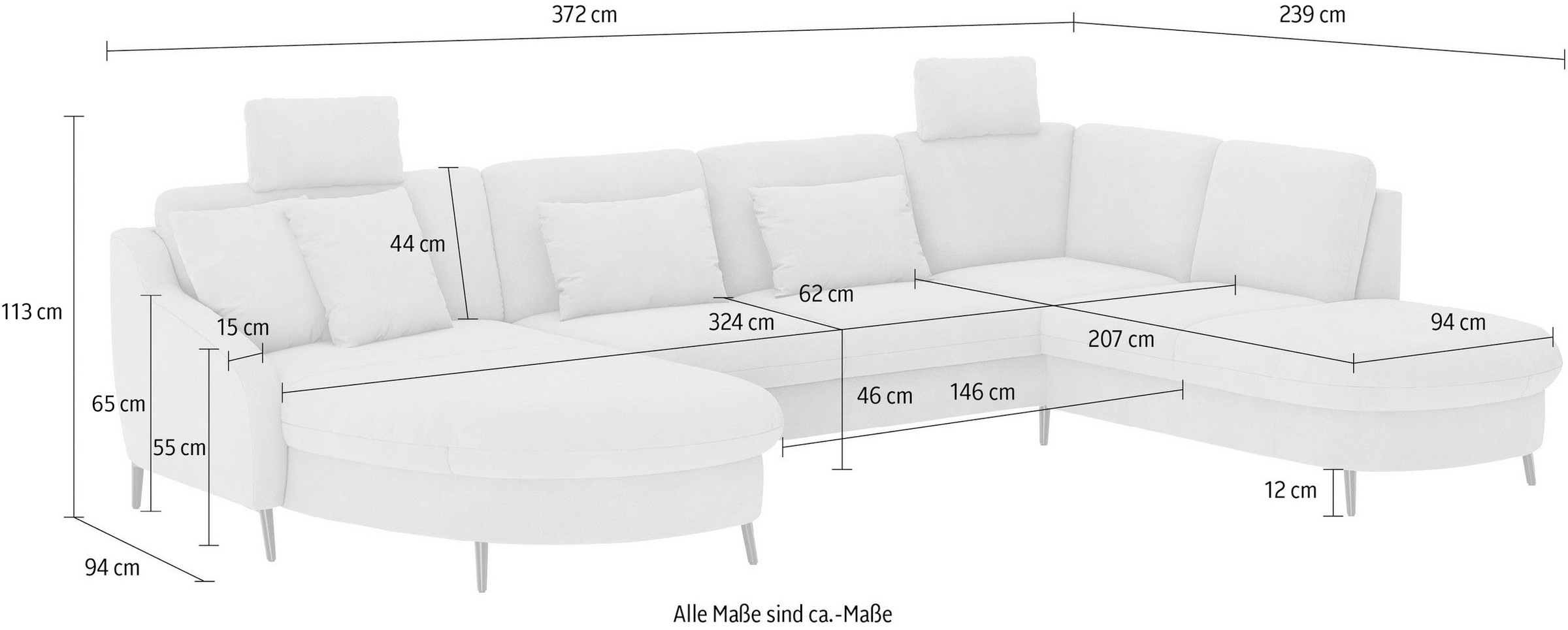 sit&more Wohnlandschaft »Soul U-Form«, wahlweise mit Bett und Bettkasten
