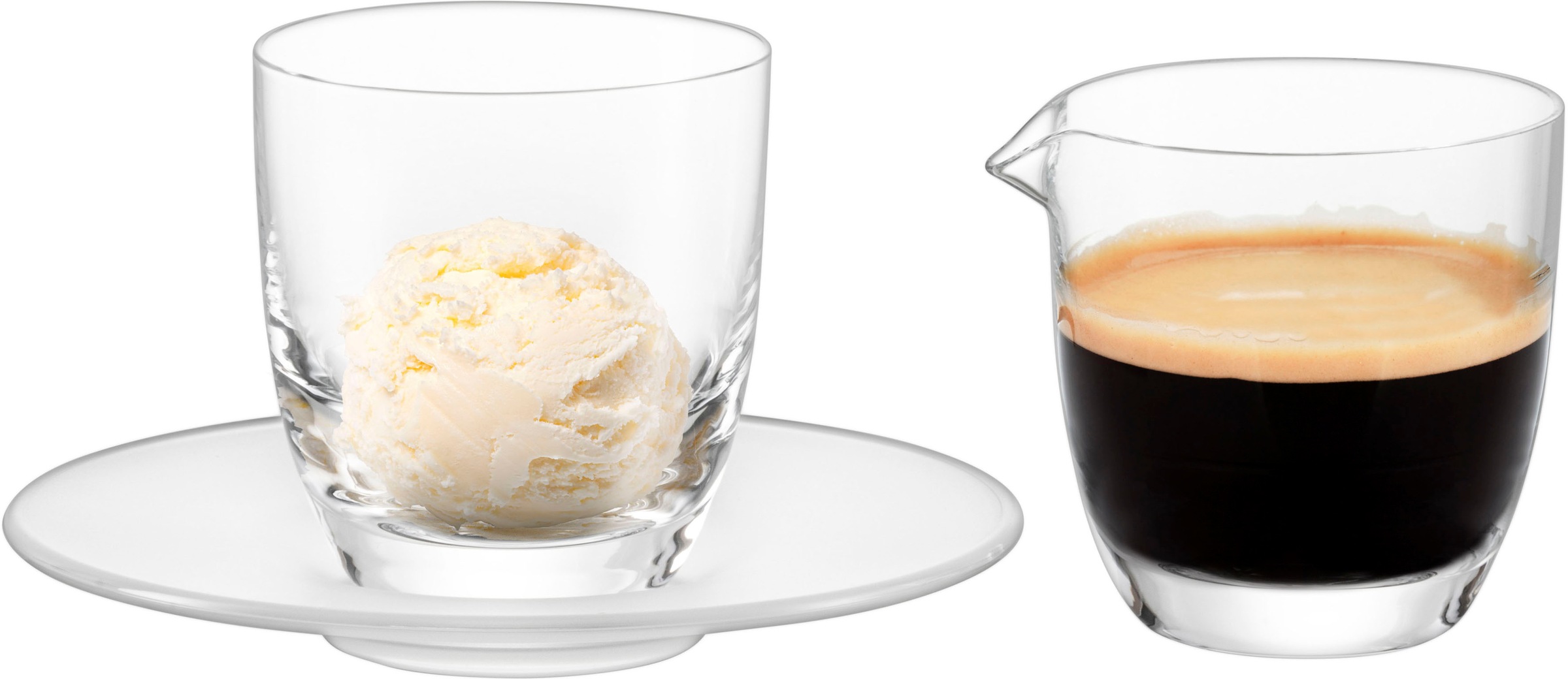 Eisch Espressoglas »Affogato al caffè Glas 109/5 mit Kännchen«, (Set, 3 tlg., Espressoglas, Untertasse und Kännchen), im Geschenkkarton, 100 ml, 3-teilig