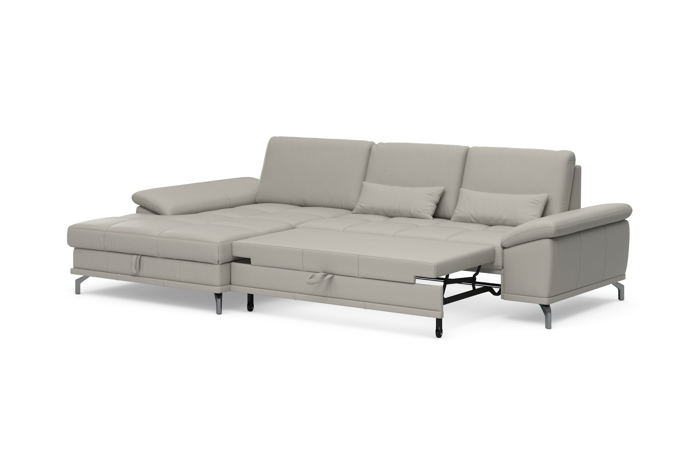 Places of Style Ecksofa Costello, mit Sitztiefenverstellung und Armlehnfunktion, incl. 3 Nierenkissen