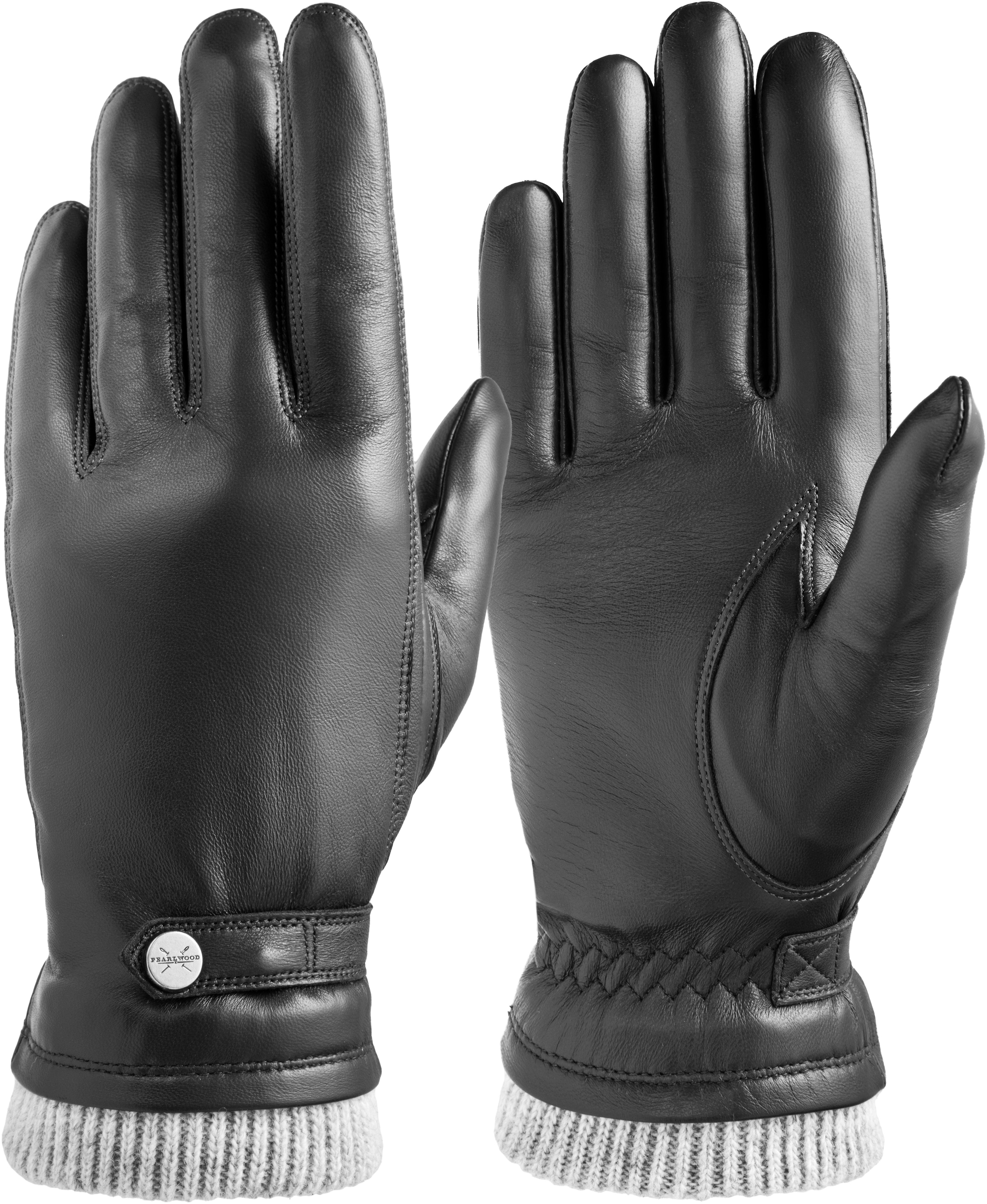 PEARLWOOD Lederhandschuhe »SUNNY« 1 Paar, anschmiegsamer Elastikbund schütz vor Wind, Regen, Kälte und Schmutz black