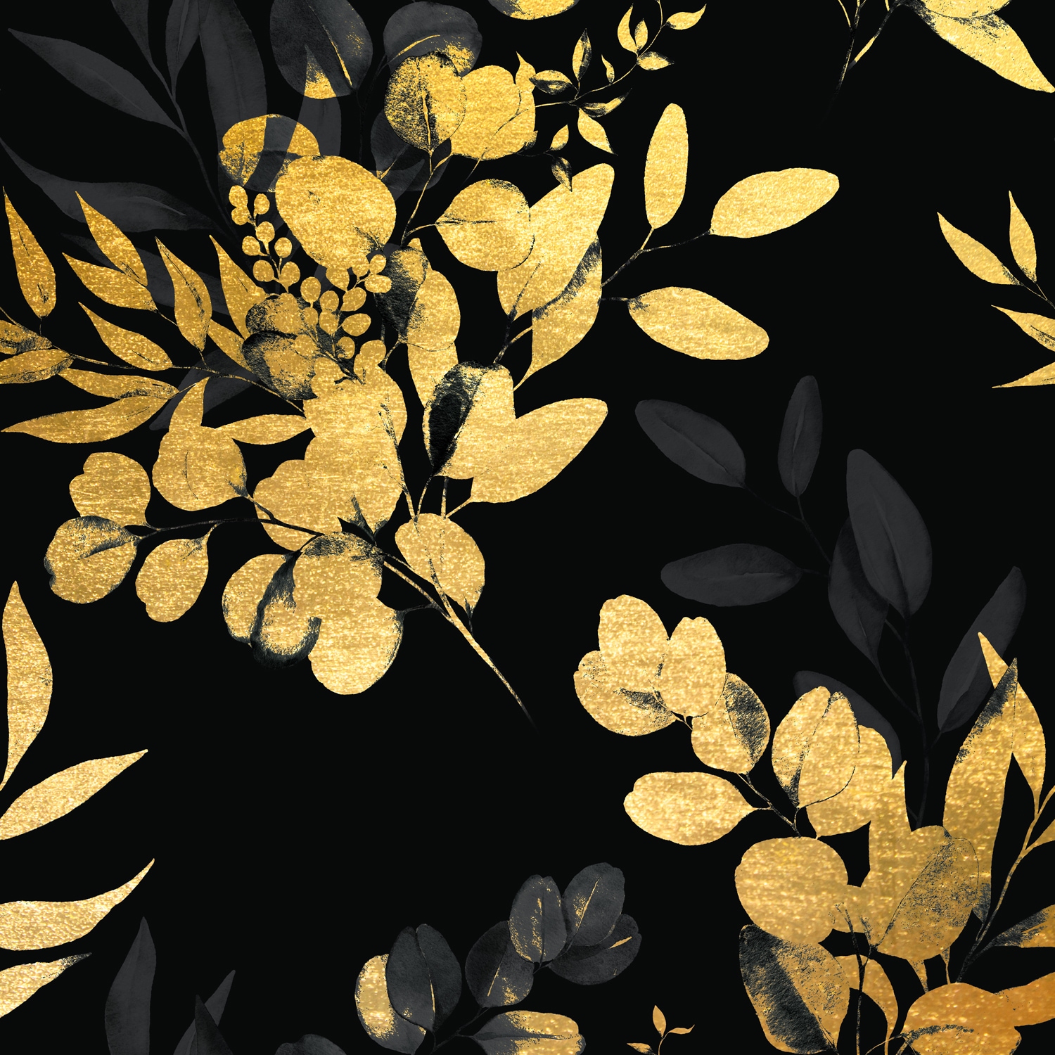 Leonique Acrylglasbild »Eukalyptus - Acrylbilder mit Blattgold veredelt«, (1 St.), Goldveredelung, Handgearbeitet, Gerahmt, Edel