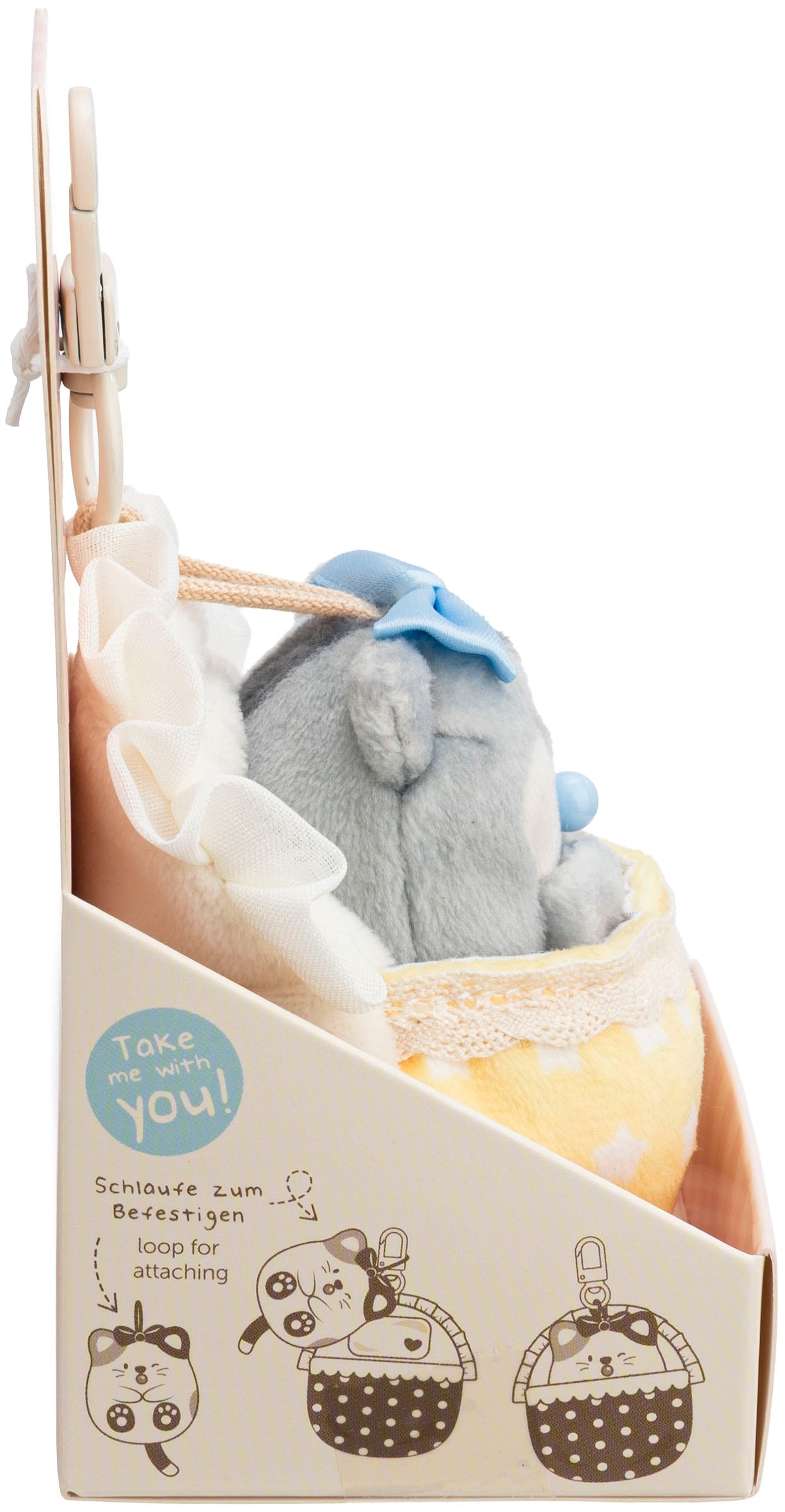 Nici Kuscheltier »mymochi, Set Hamster Shai 7cm mit Rassel & Bettchen mit Karabiner« in Geschenkbox