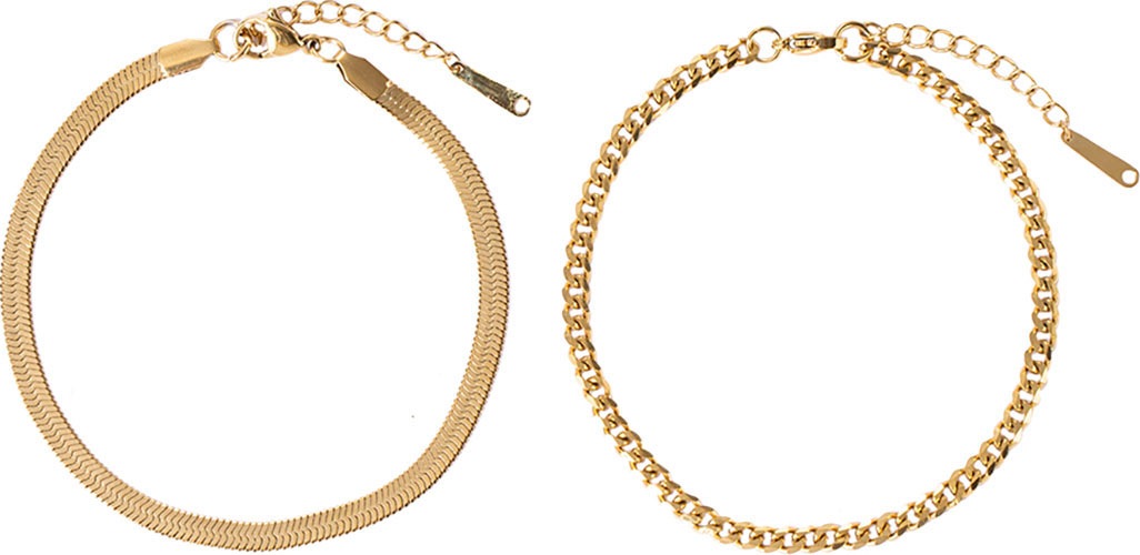 FIRETTI Fußketten Set »Schmuck Geschenk Körperschmuck« gelbgoldfarben