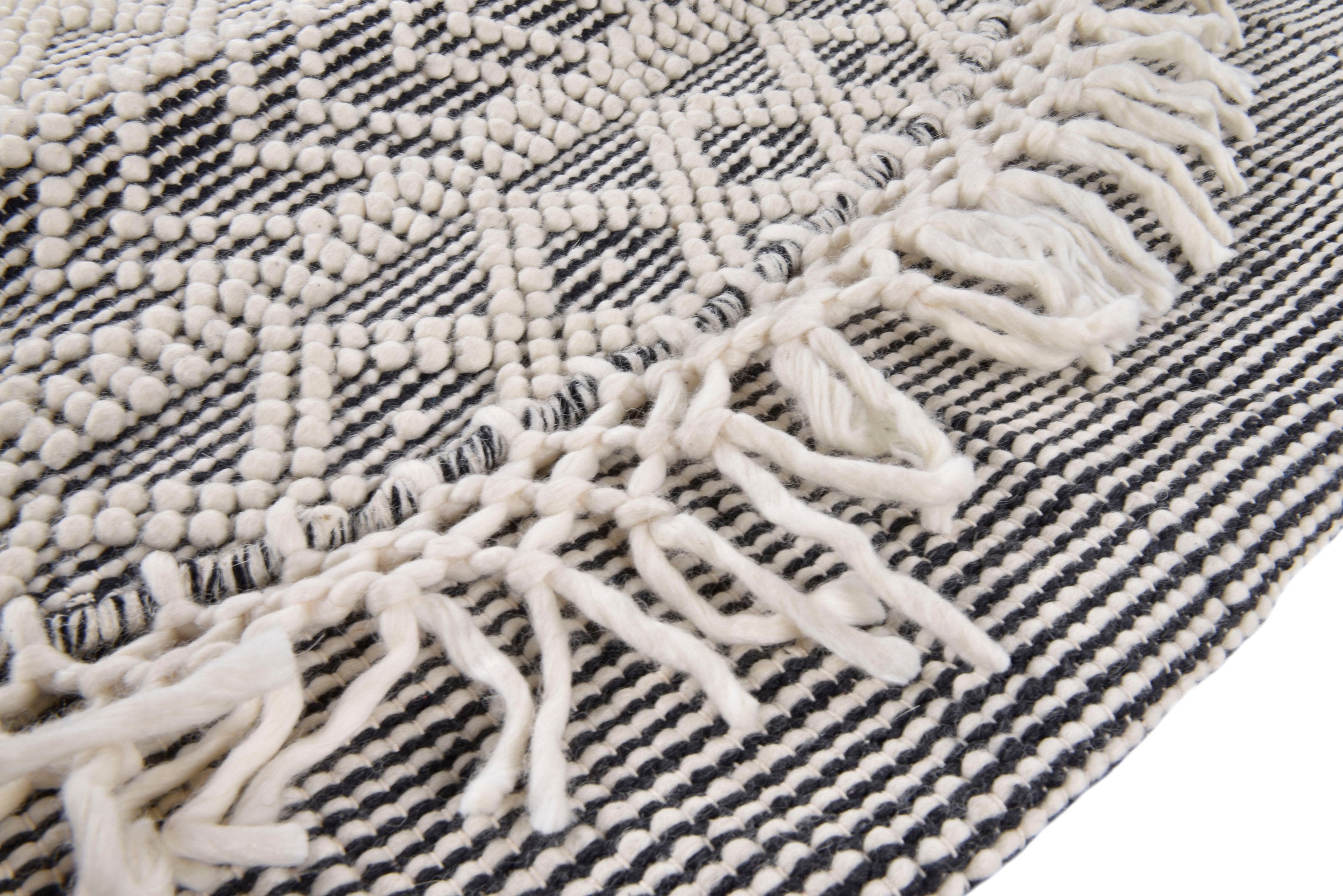 TOM TAILOR HOME Teppich »Colored Macrame«, rund, 10 mm Höhe, Handweb Teppich, reine Wolle, handgewebt, mit Fransen, Scandi Design