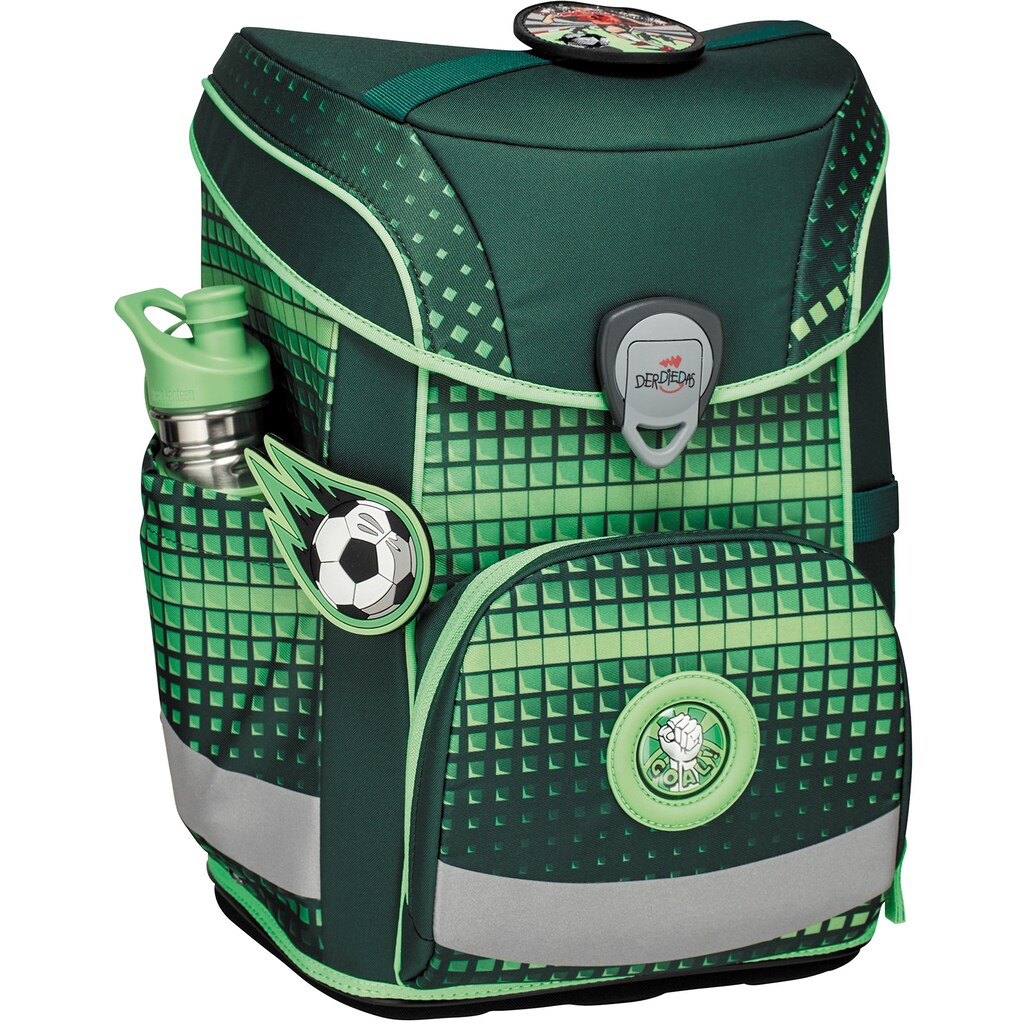 DerDieDas® Schulranzen »Ergoflex Easy, Soccer Green«, Reflektoren