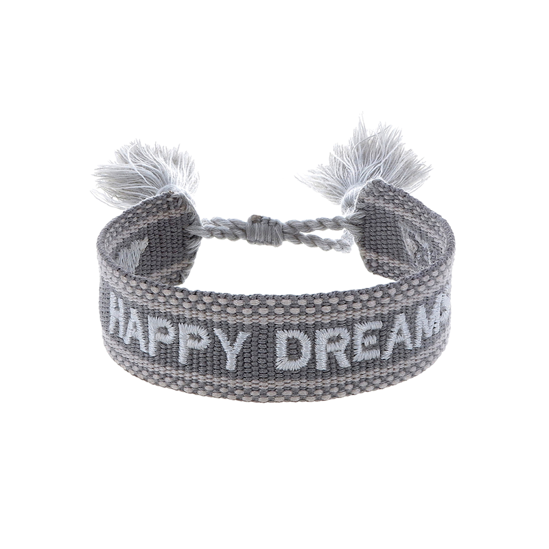 ENGELSRUFER Armband »Good Vibes Happy Dreams, ERB-GOODVIBES-HD« grau-beige 24 cm Textil-Armband Good Vibes HAPPY DREAMS