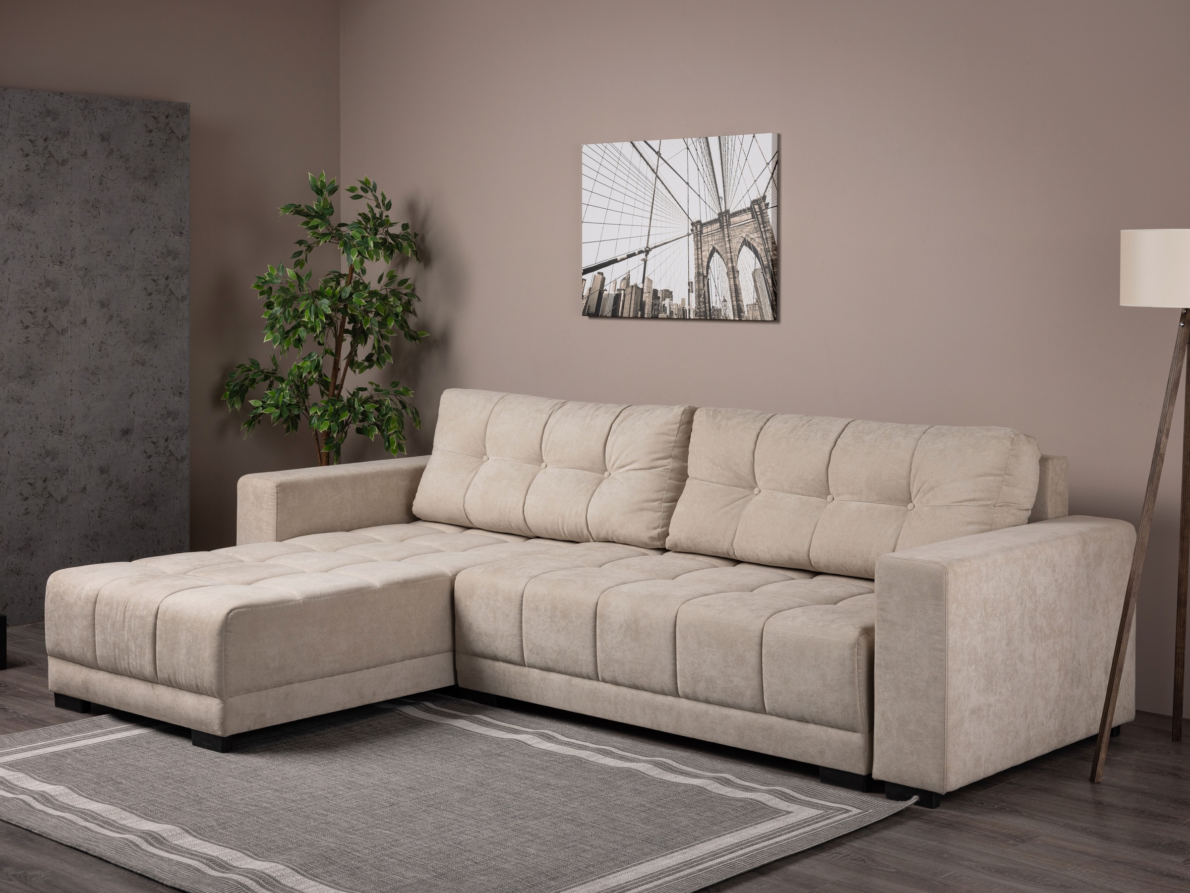 INOSIGN Ecksofa Langston Schlafsofa, Liegefläche 240 x 140, Struktur fein, günstig online kaufen