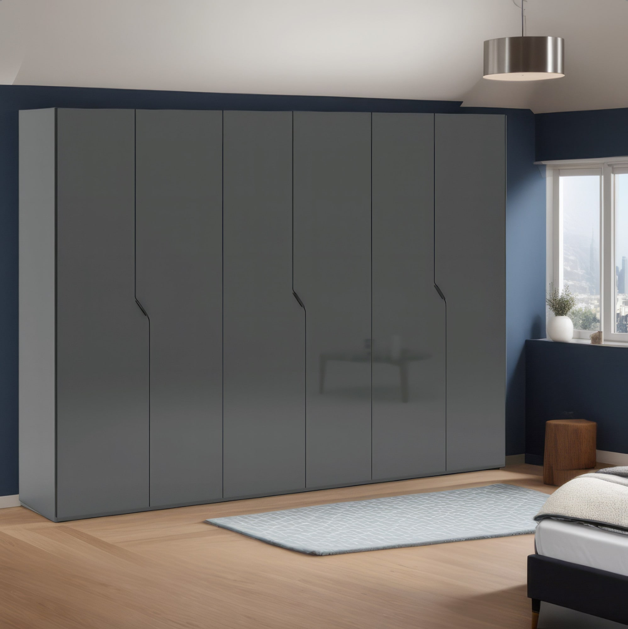INOSIGN Kleiderschrank »AMETISTA, Drehtürenschrank, designgeformten Fronten«, Made in Italy, hochglanz lackiert, Basisausführung, Zubehör extra