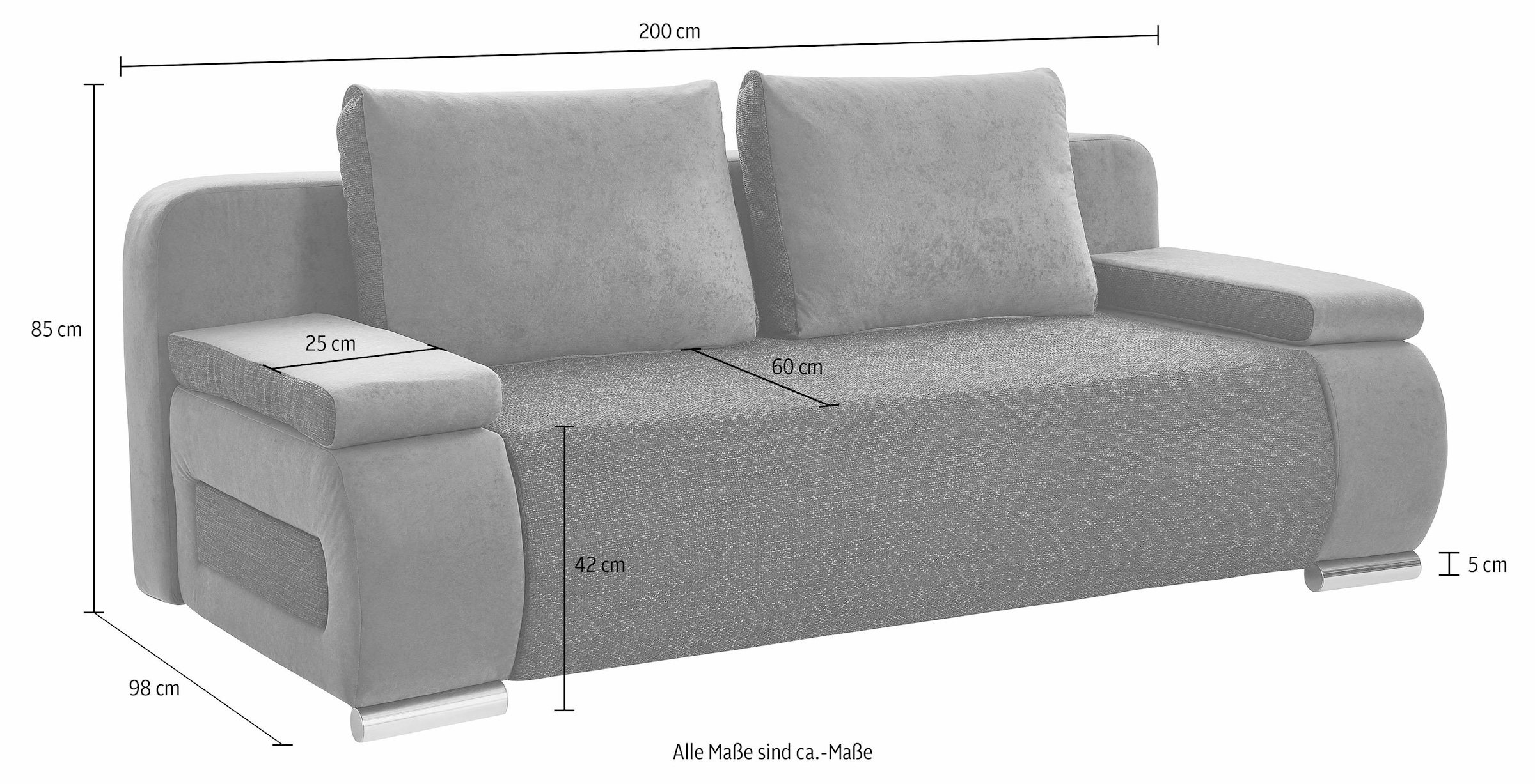 COLLECTION AB Schlafsofa Moritz, mit Bettfunktion und Bettkasten