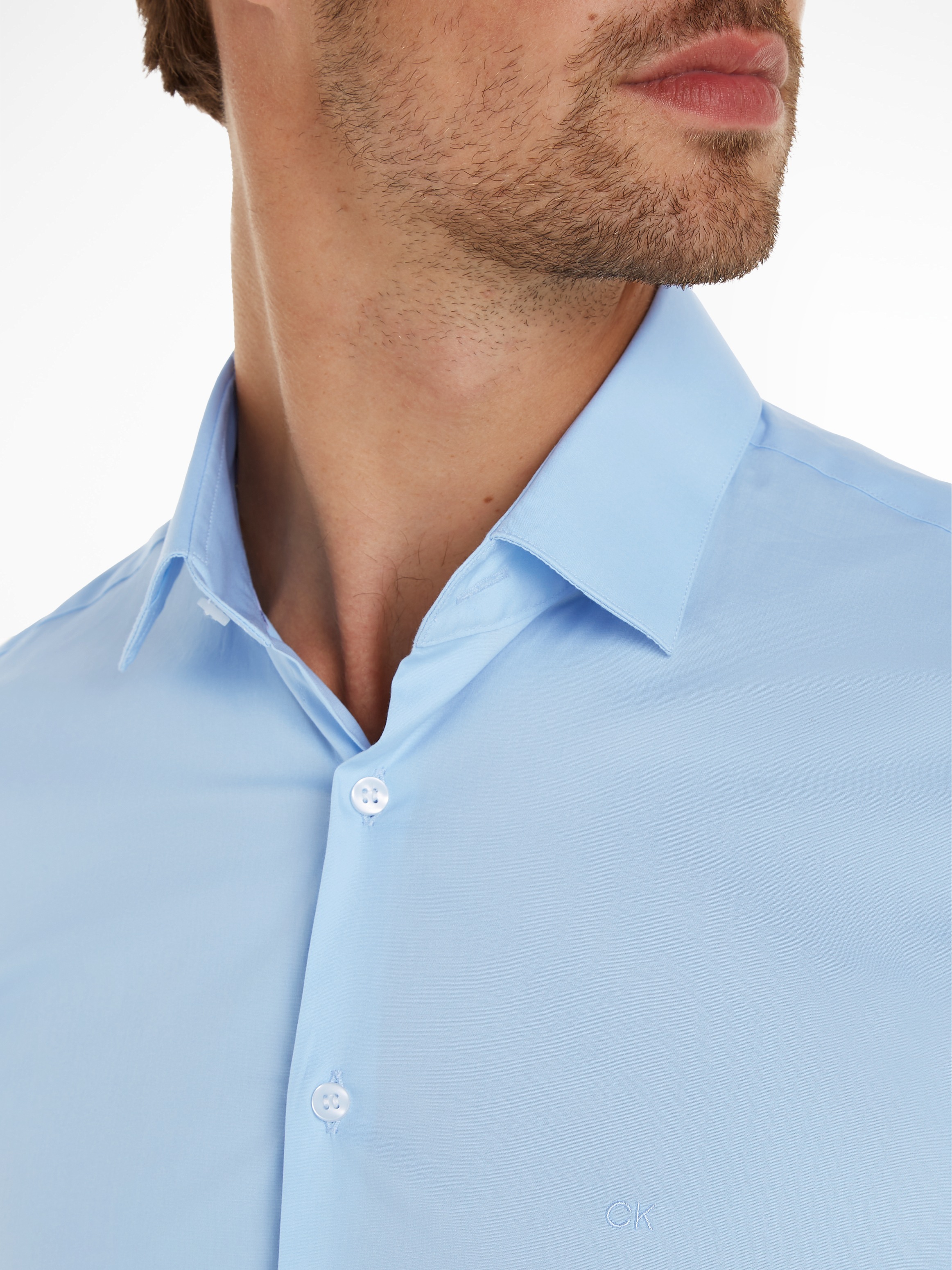 Calvin Klein Businesshemd »POPLIN STRETCH SLIM SHIRT«, mit Kentkragen