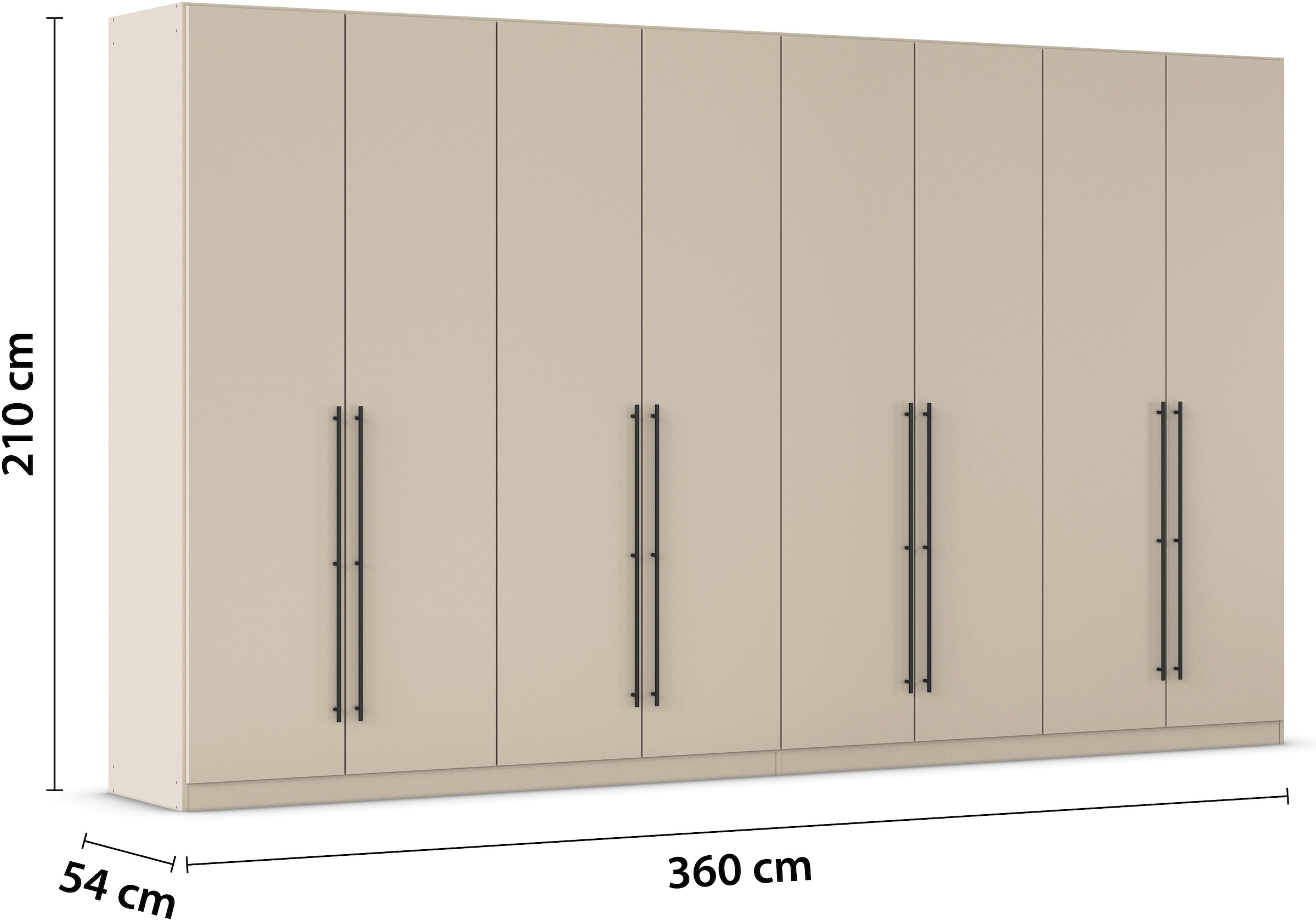 rauch Kleiderschrank »Drehtürenschrank Schrank Garderobe Wäscheschrank Schlafzimmer AVOLA«, (in 3 verschiedenen Ausstattungen BASIC/CLASSIC/PREMIUM), mit hochwertigen Stangengriffen in Schwarz aus Metall MADE IN GERMANY