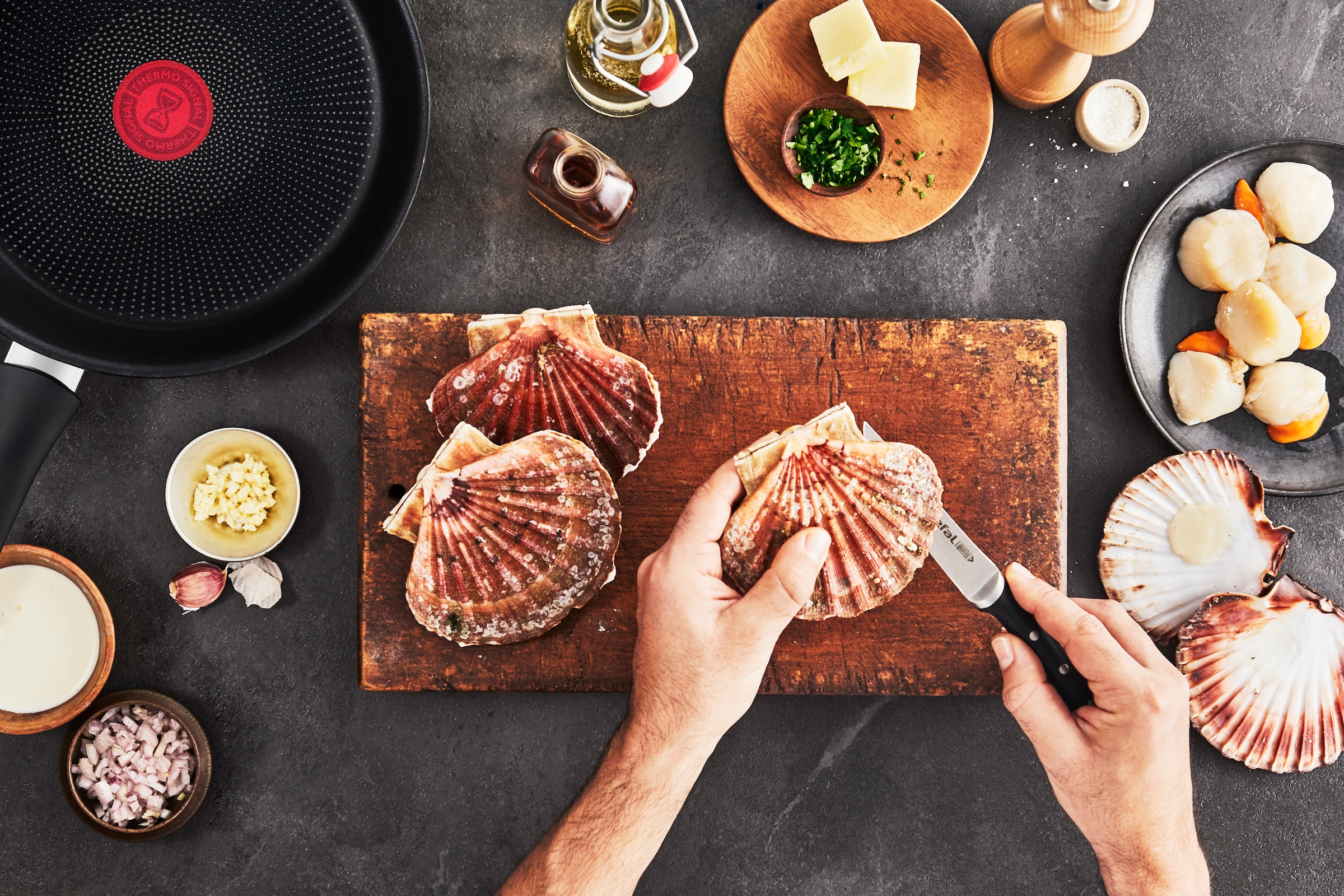 Tefal Bratpfanne »Ultimate On Induktion, Thermo-Signal bei idealer Brattemperatur«, Aluminium, (1 tlg.), Titanium Antihaftbeschichtung, für alle Herdarten geeignet