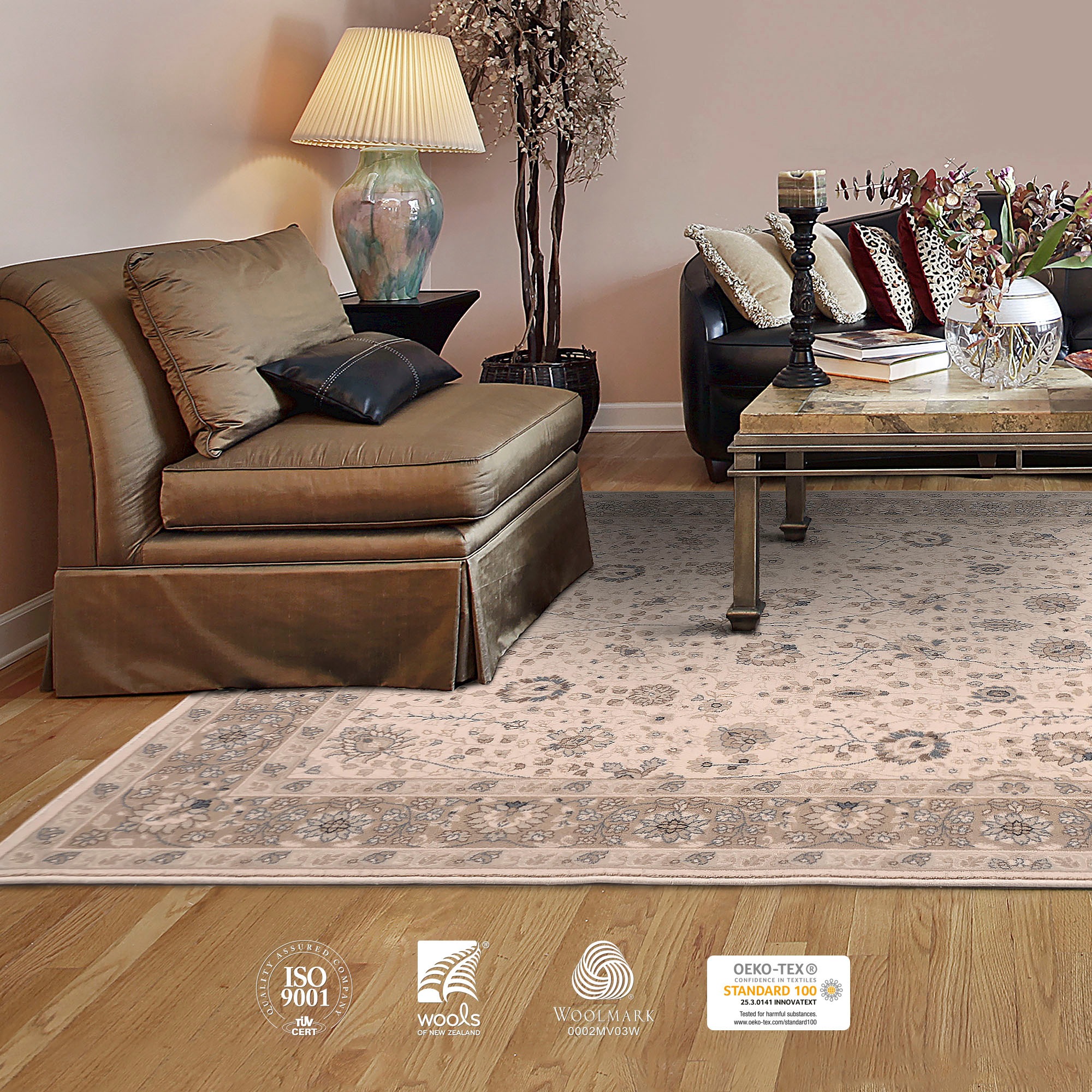 THEKO Wollteppich »Floresti 7015«, rechteckig, 10 mm Höhe, reine Wolle, Orient-Optik, ideal im Wohnzimmer & Schlafzimmer