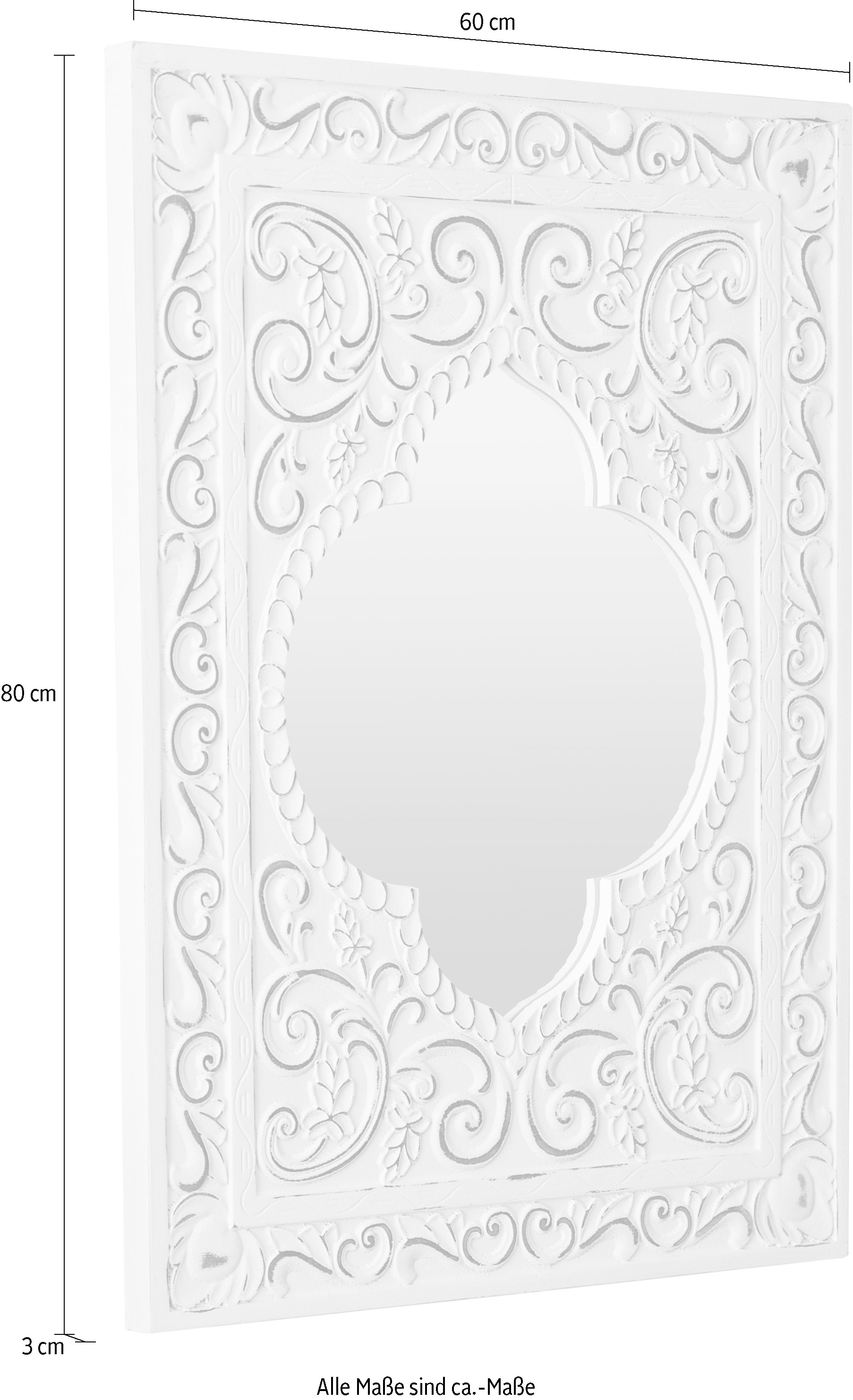 my Flair Dekospiegel »Felicitas«, (1 Orient weiß, rechteckig, Optik Wandspiegel, St.), Landhaus, kaufen online