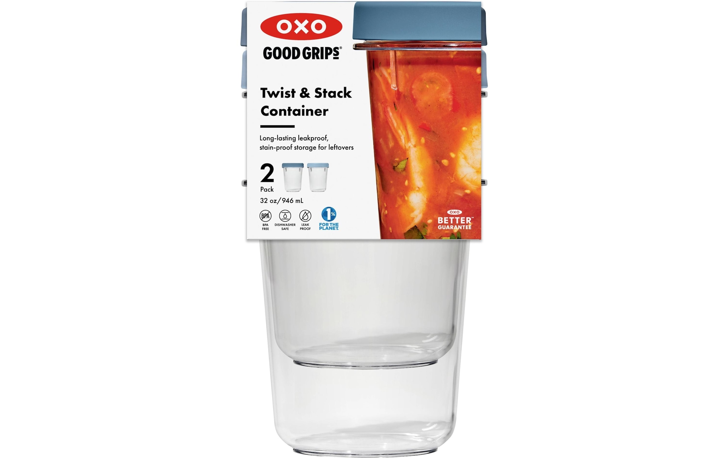 OXO Good Grips Aufbewahrungssystem »OXO Twist & Stack Behälter – 900 ml – 2er Set« ideal für Meal Prep
