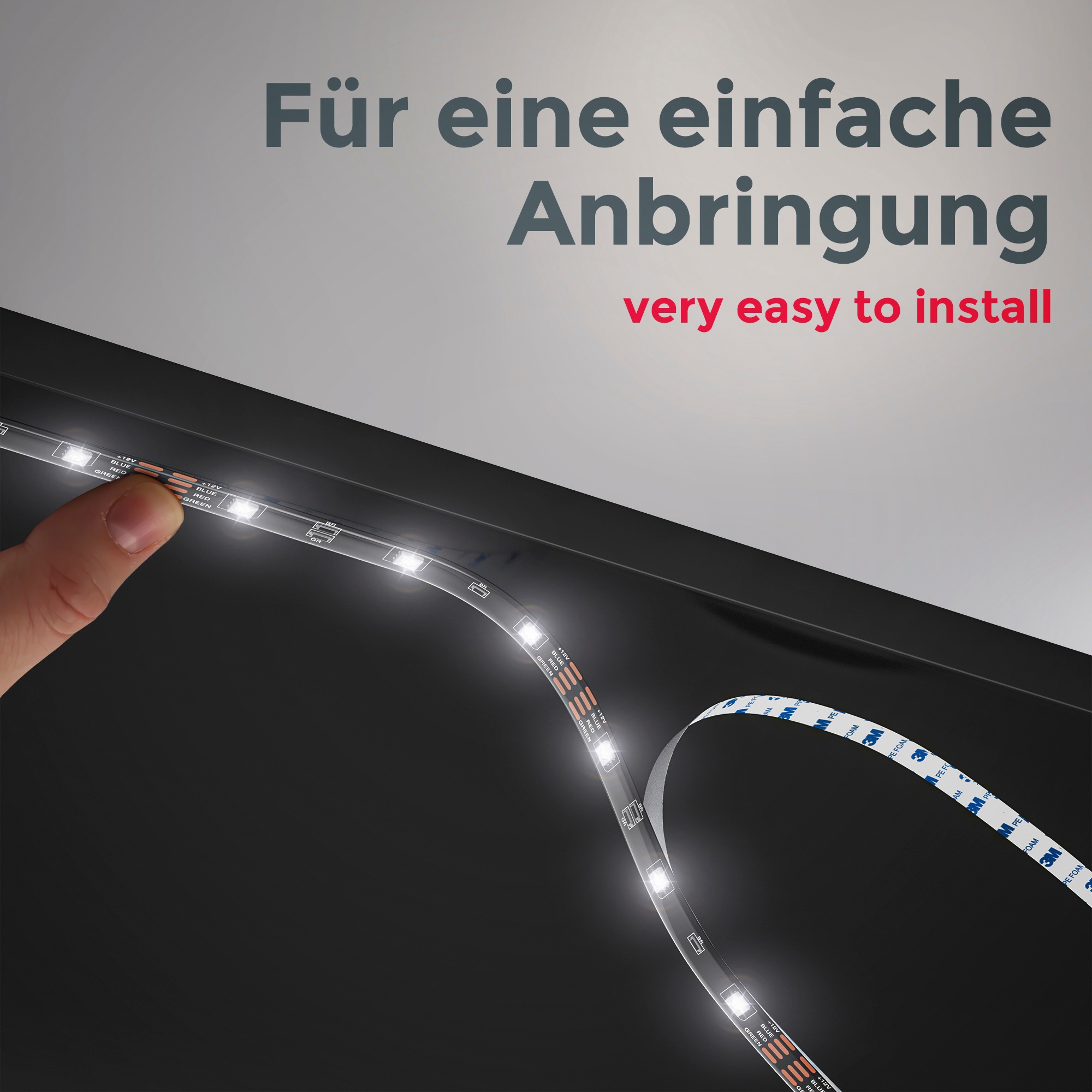 auf B.K.Licht und Meter, für RGB-LED (5V) Flexband kaufen kürzbar, LED Innenbereich,inkl. USB für Stripe, WIFI x IOS alle Watt 2 0,10 | den Android Kabel, inkl. Raten 1m RGB-LED 3,3cm 60