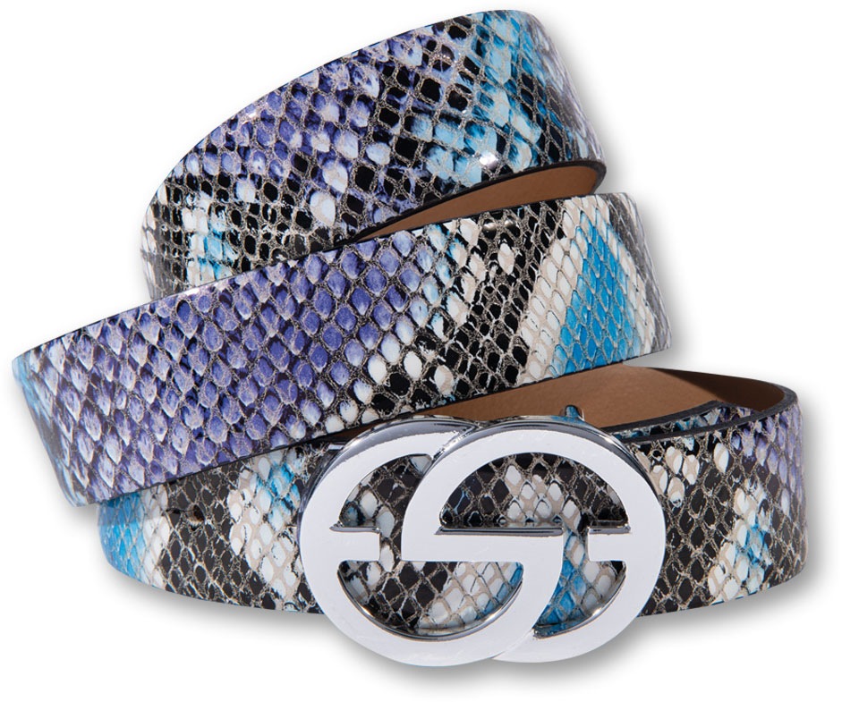 SILBERGIFT Koppelgürtel mit grafischer Schließe lila