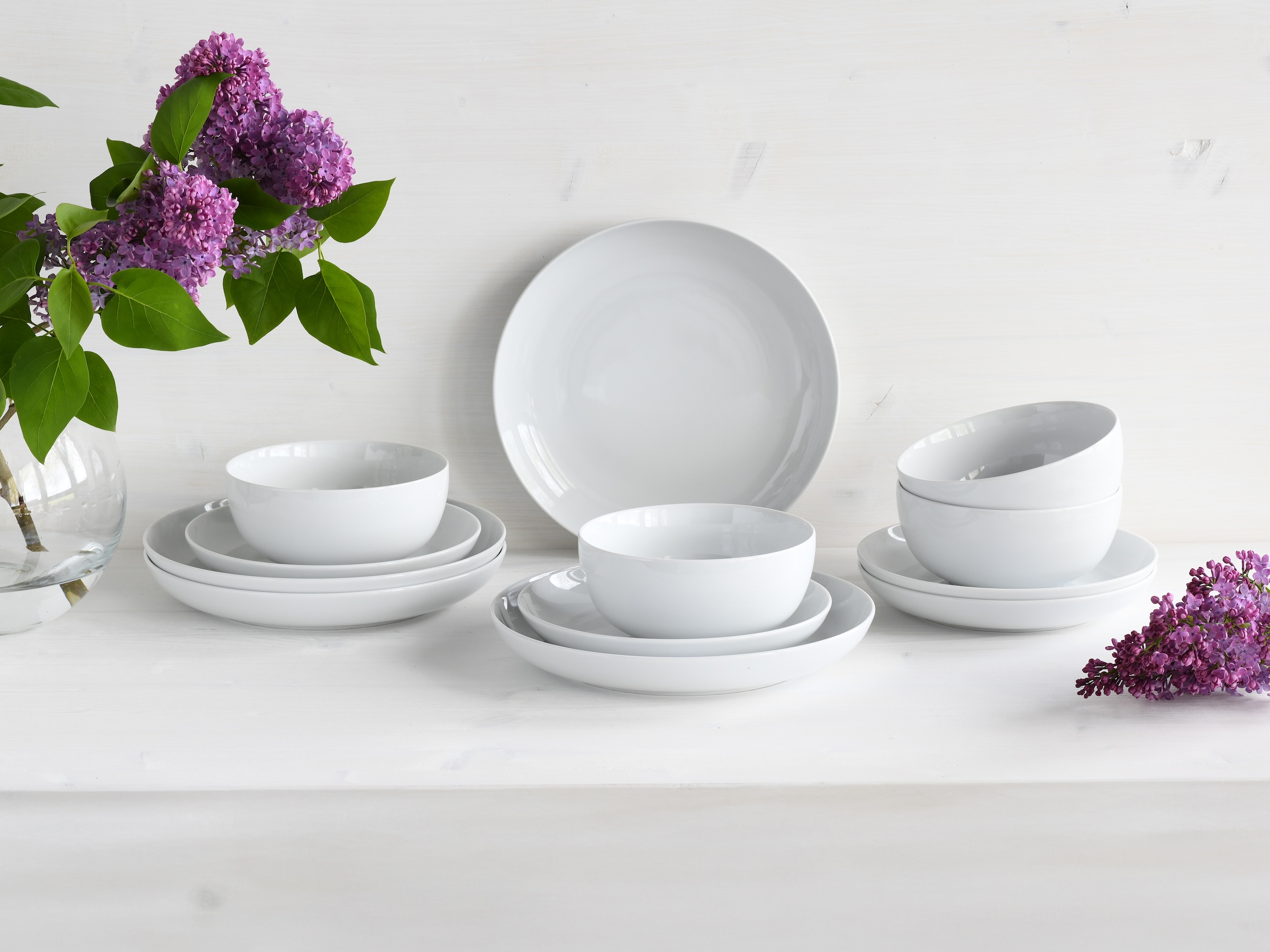 CreaTable Teller-Set »Allround Weiß, Tellerset 12-tlg« Daily Use, Zeitlos
