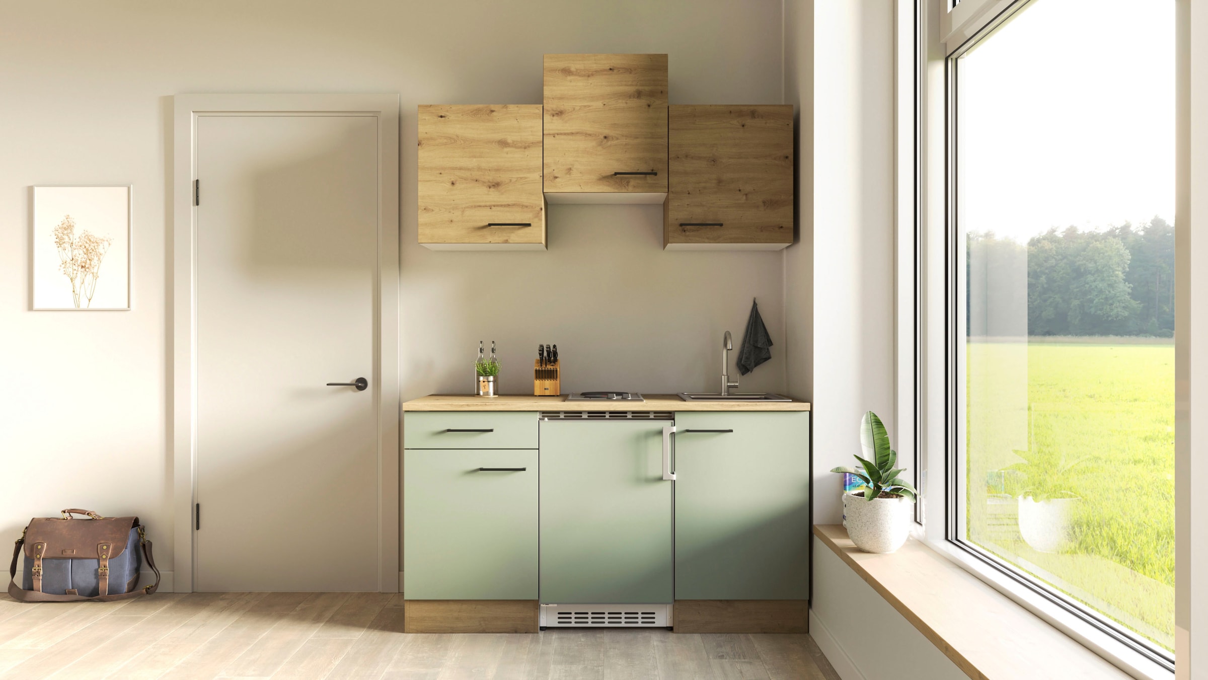 Flex-Well Küchenzeile »Cara«, mit E-Geräten, Gesamtbreite 150,5 cm, in weiten Farben erhältlich