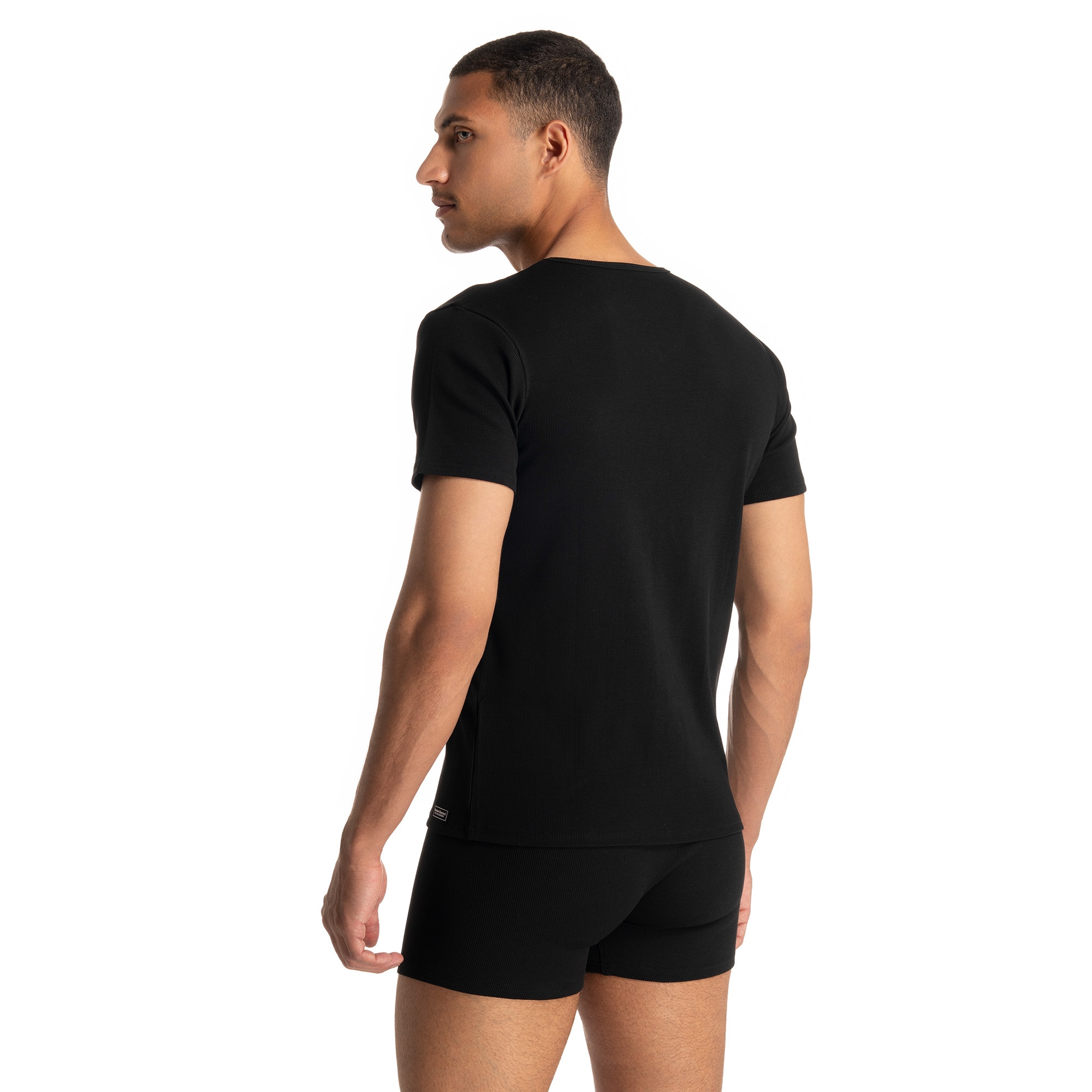 Bruno Banani V-Shirt »FINE RIB« Feinripp, Kurzarm, V-Neck, Cotton-Mix