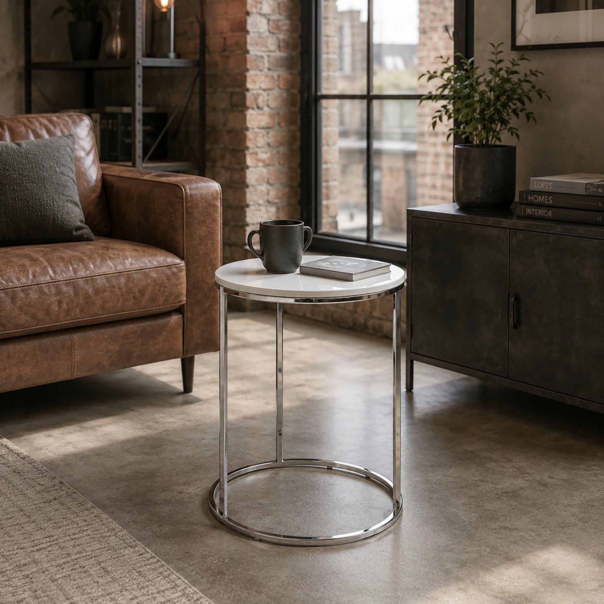HAKU Beistelltisch »Sofatisch, Wohnzimmertisch« 1 Stk. tlg. rund - aus Metall Silber - Ø/H 40/50 cm