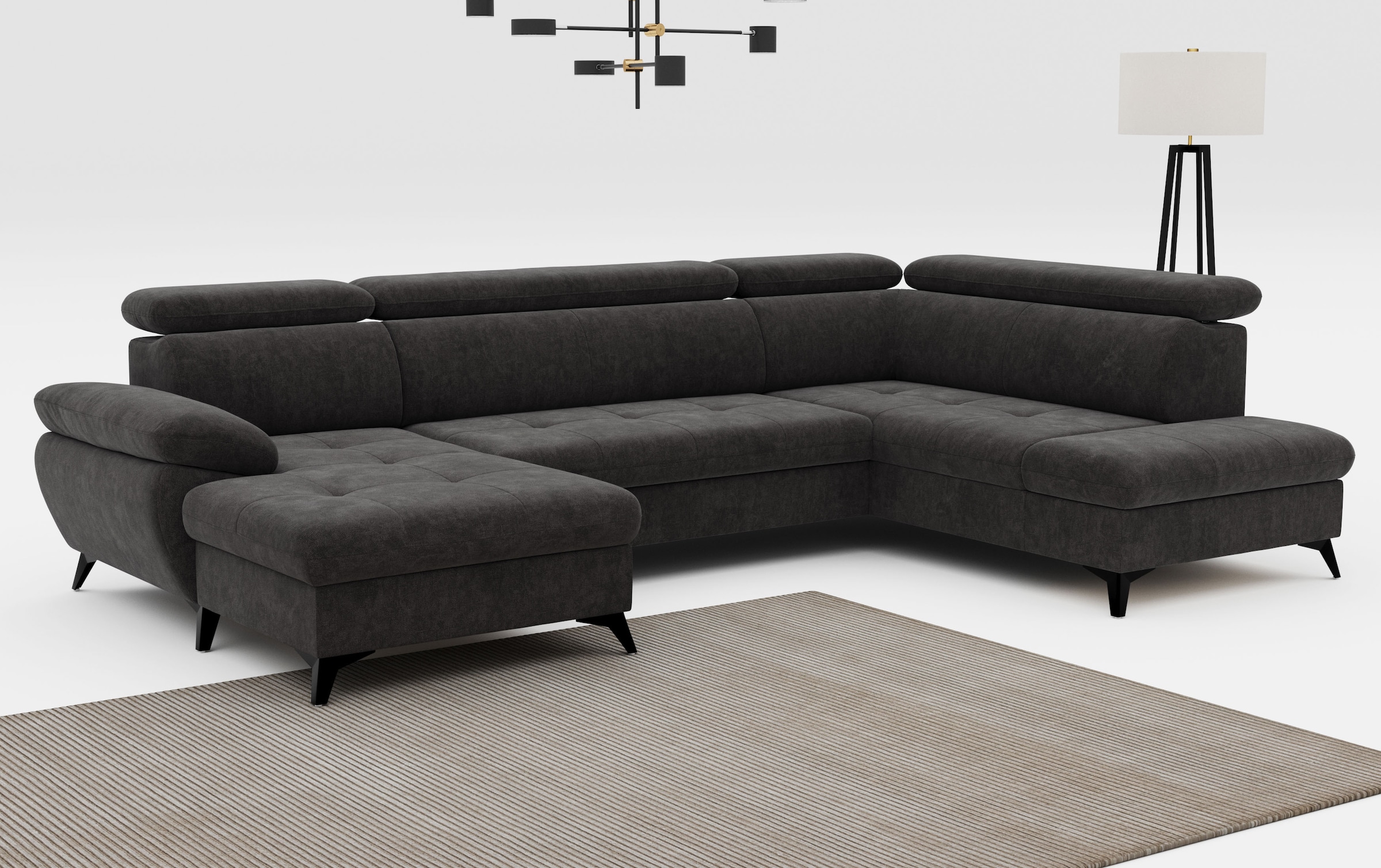 COTTA Wohnlandschaft "Hudson U-Form" mit Kopfteilverstellung, wahlweise mit günstig online kaufen