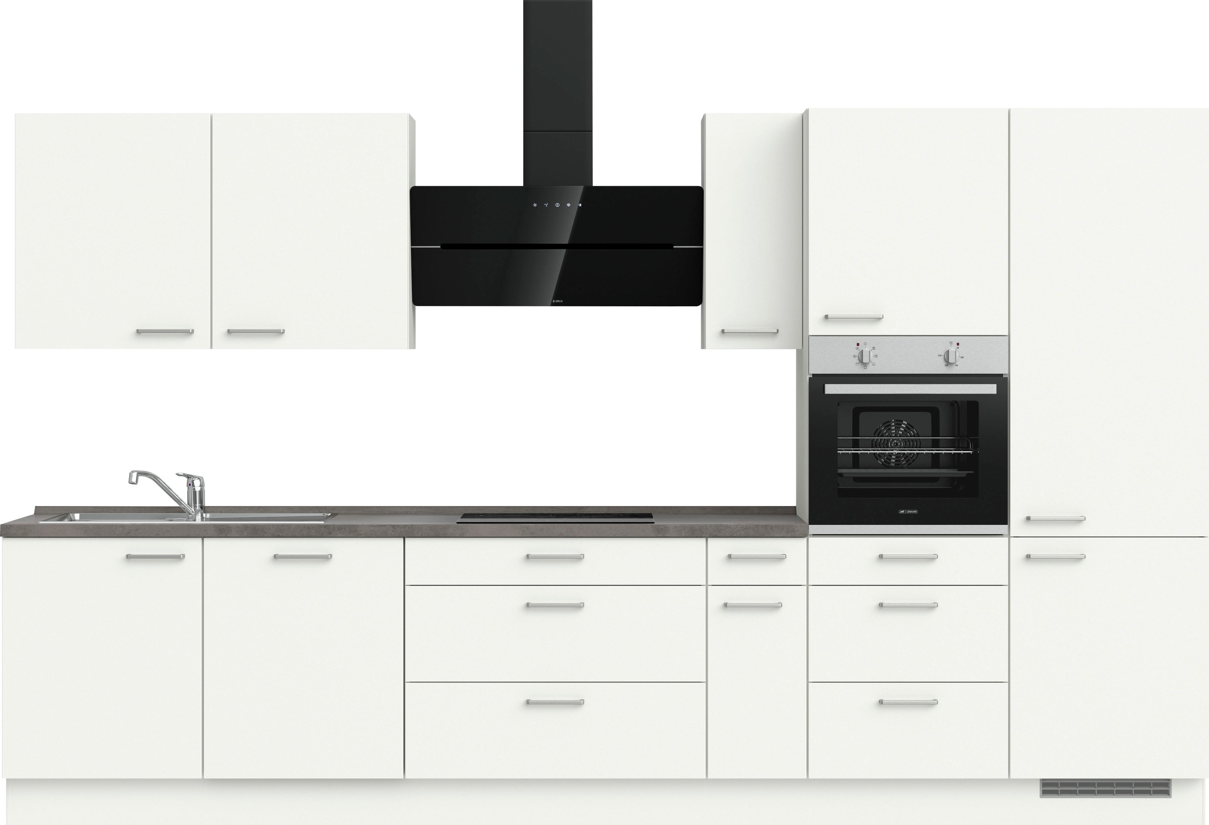 nobilia® Küchenzeile »"Touch II"«, vormontiert, Ausrichtung wählbar, Breite 360 cm, wahlw. mit E-Geräten