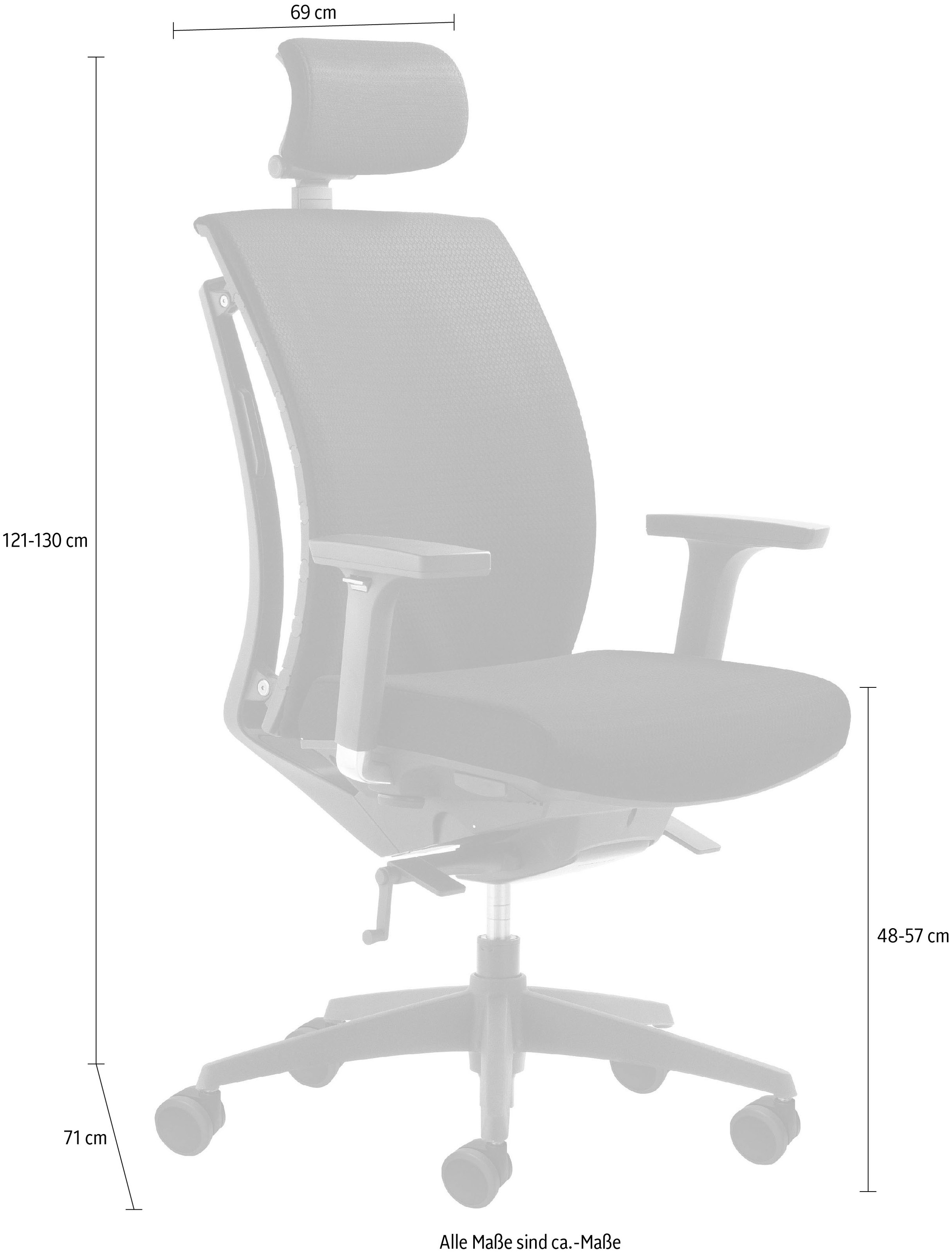Mayer Sitzmöbel Drehstuhl »2454«, 1 St., Struktur (100% Polyester), Wirbelsäulen-Analog-System