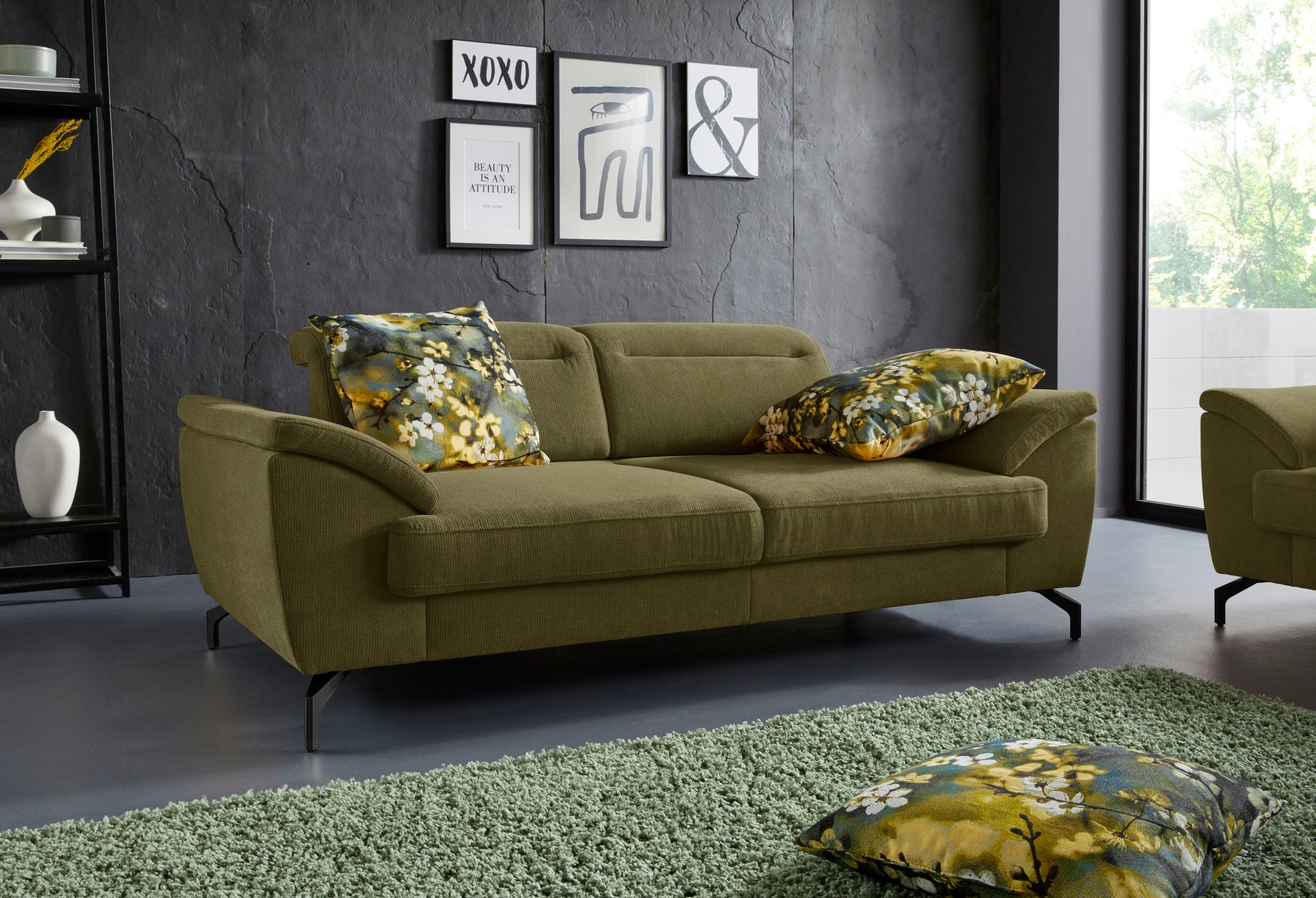 sit&more 2,5-Sitzer "Percy", 15 cm Fußhöhe, Sitztiefenverstellung, wahlweis günstig online kaufen
