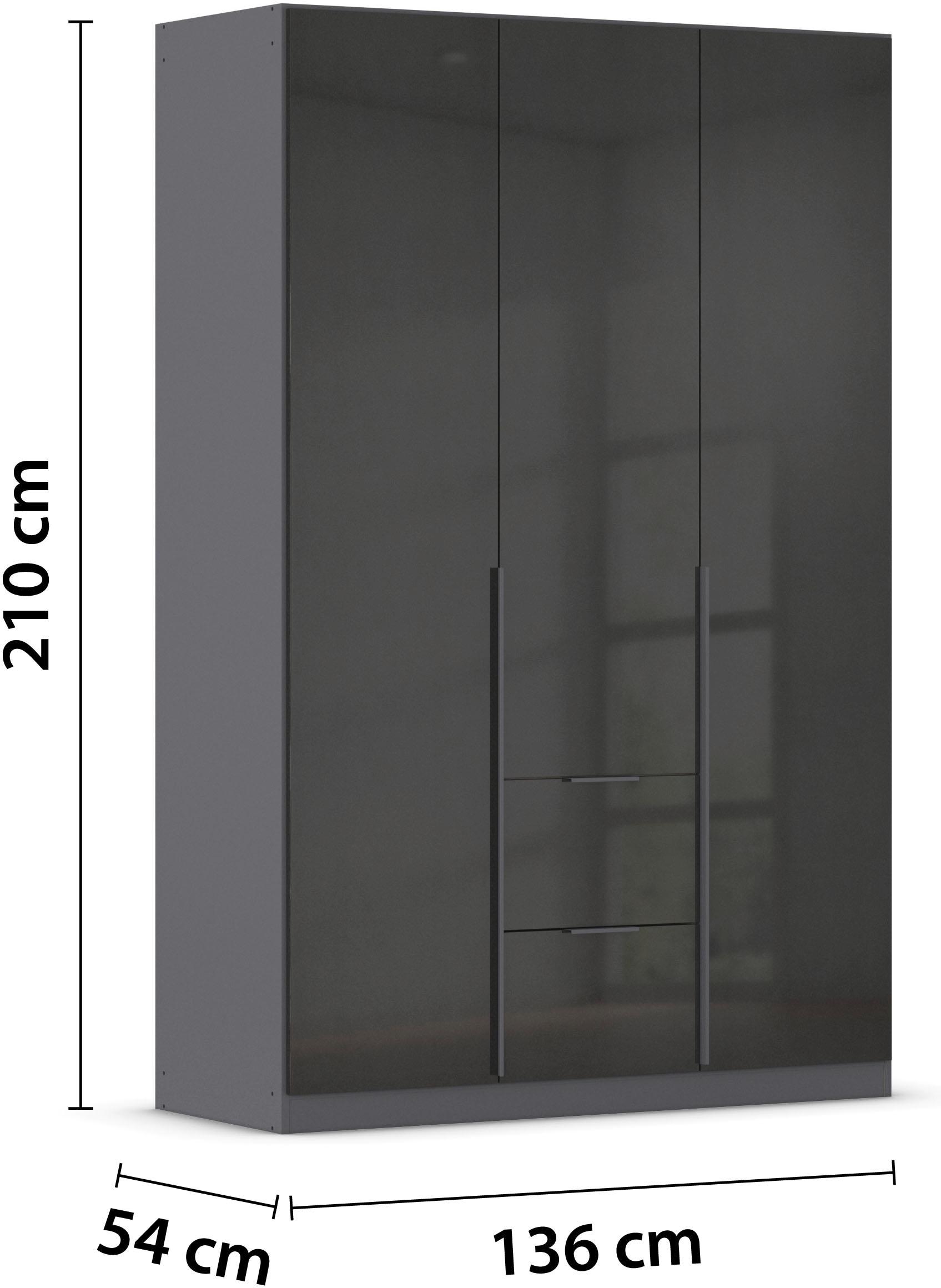 rauch Drehtürenschrank »Kleiderschrank Schrank Garderobe AGORDO mit Dekor- oder Hochglanzfront«, (in zwei Griff-Farben mit Dekor- oder Hochglanzfront), mit Außenschubkästen, in 6 Breiten und 2 Höhen MADE IN GERMANY