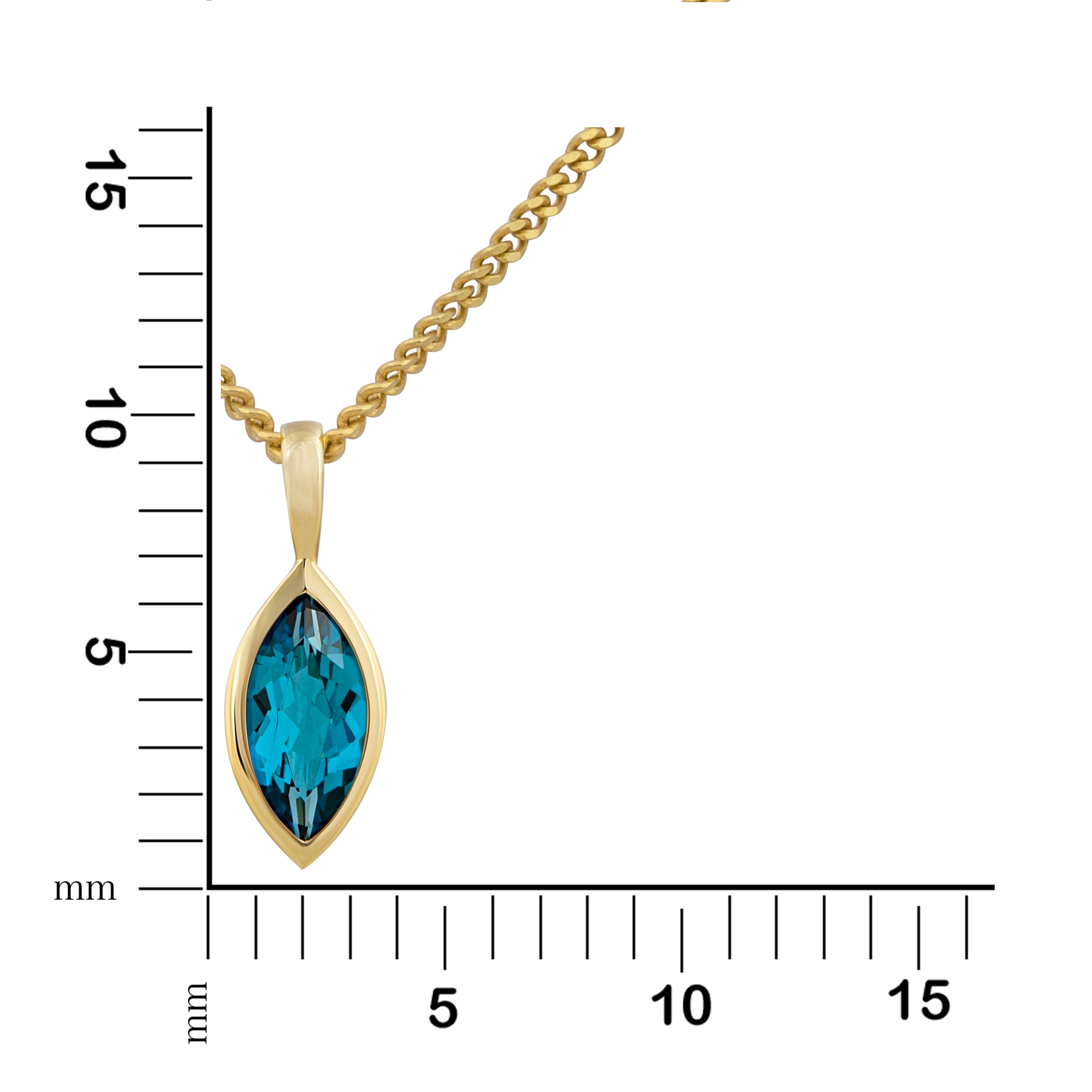 Orolino Kette mit Anhänger »Gold 585 mit Blautopas (beh.) London blue 42/45cm lang«