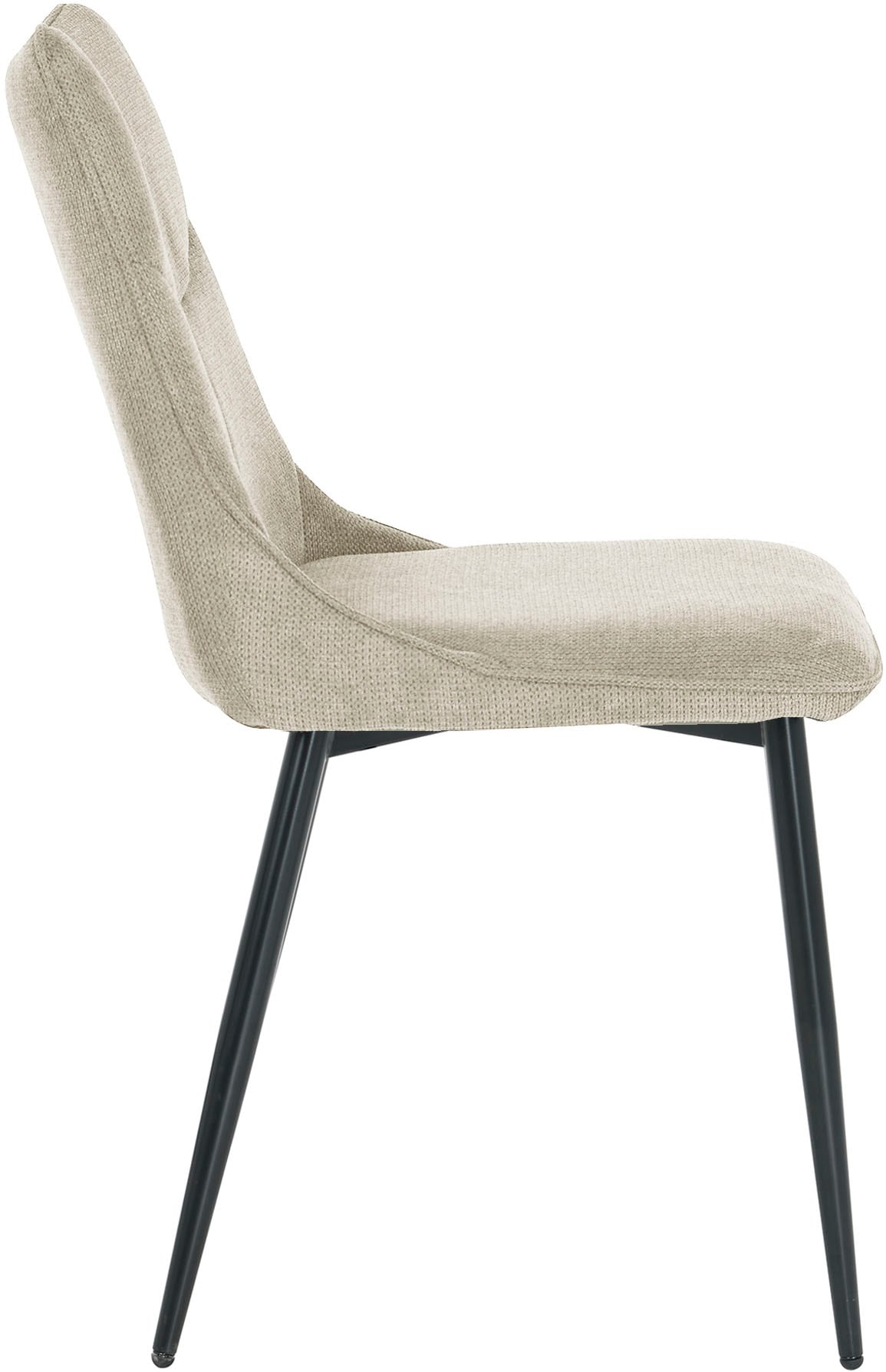 byLIVING Esszimmerstuhl »Carlo (2er-Set)«, (Set), Gestell Metall schwarz, Küchenstuhl, Webstoffbezug, diverse Farben