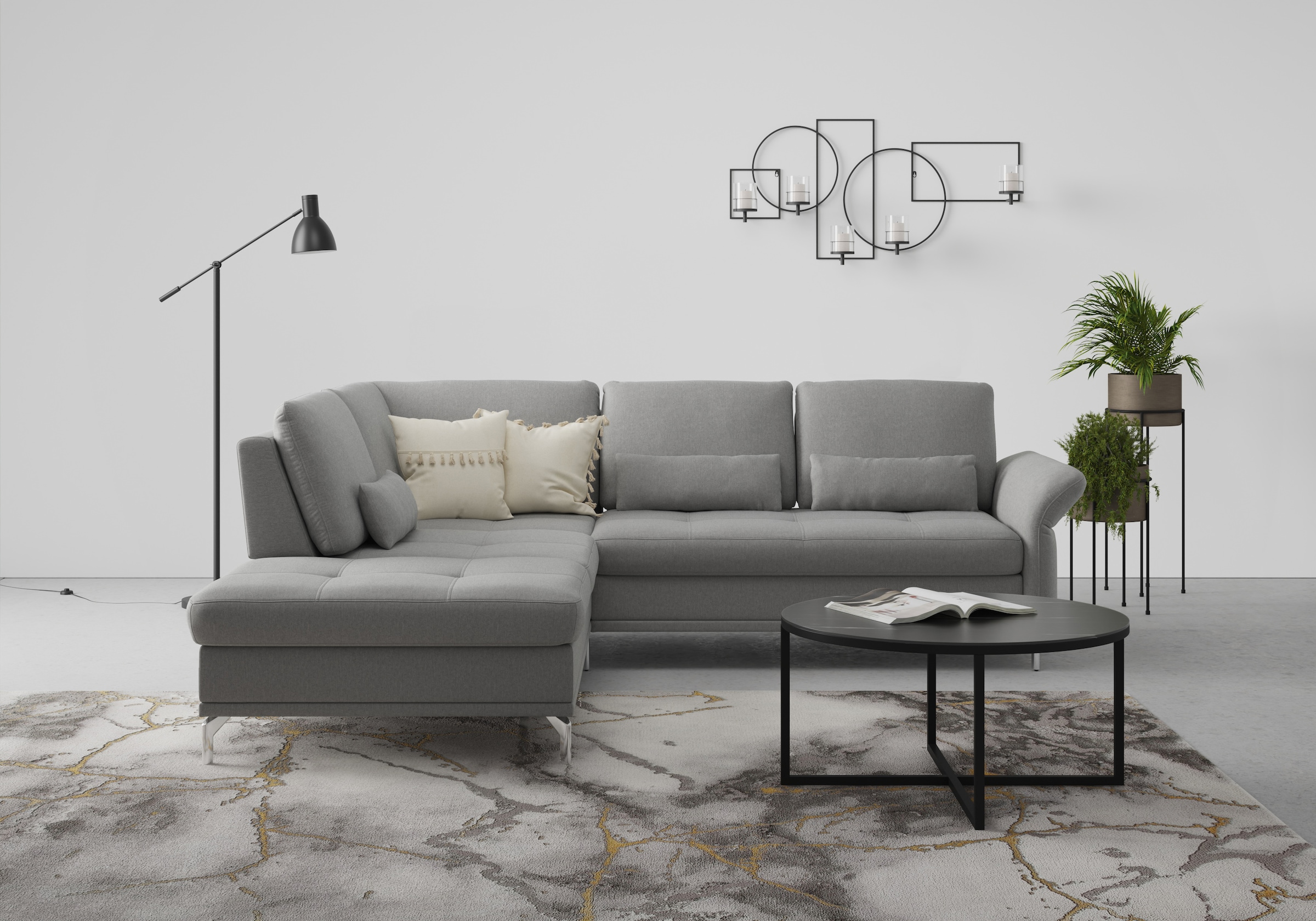 Home affaire Ecksofa »Palm Beach L-Form« Federkern, mit Sitztiefenverstellu günstig online kaufen