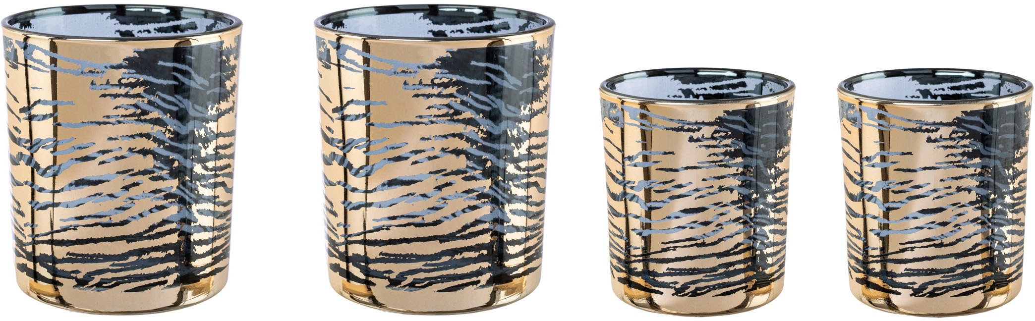 Creativ home Windlicht »Kerzenhalter LEOPARD«, (Set, 4 St.), Teelichthalter  aus Glas online kaufen