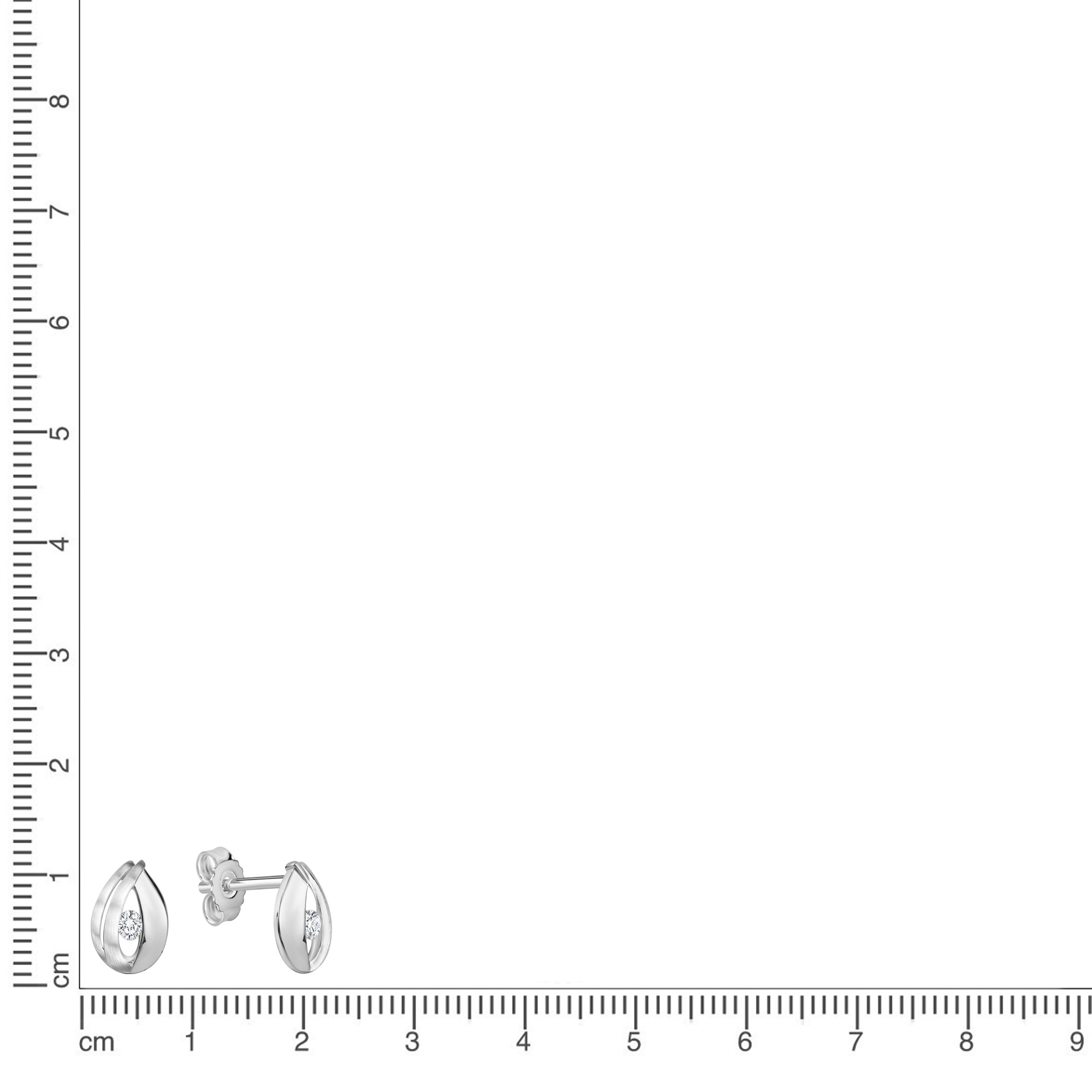 Vivance Paar Ohrstecker »925/- Sterling Silber matt7glanz Zirkonia«