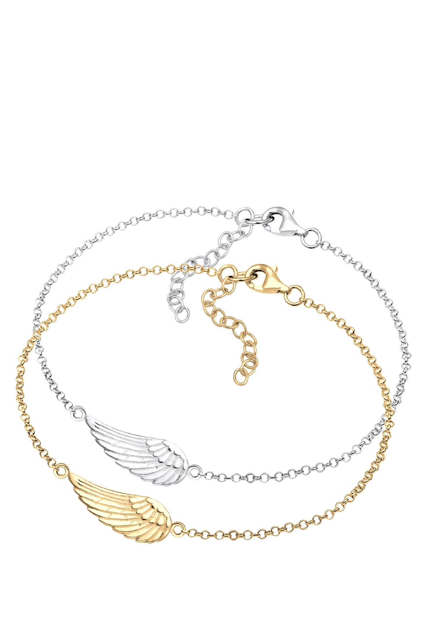 Elli Armband »Erbskette Friends Flügel Bi-Color 925er Silber«