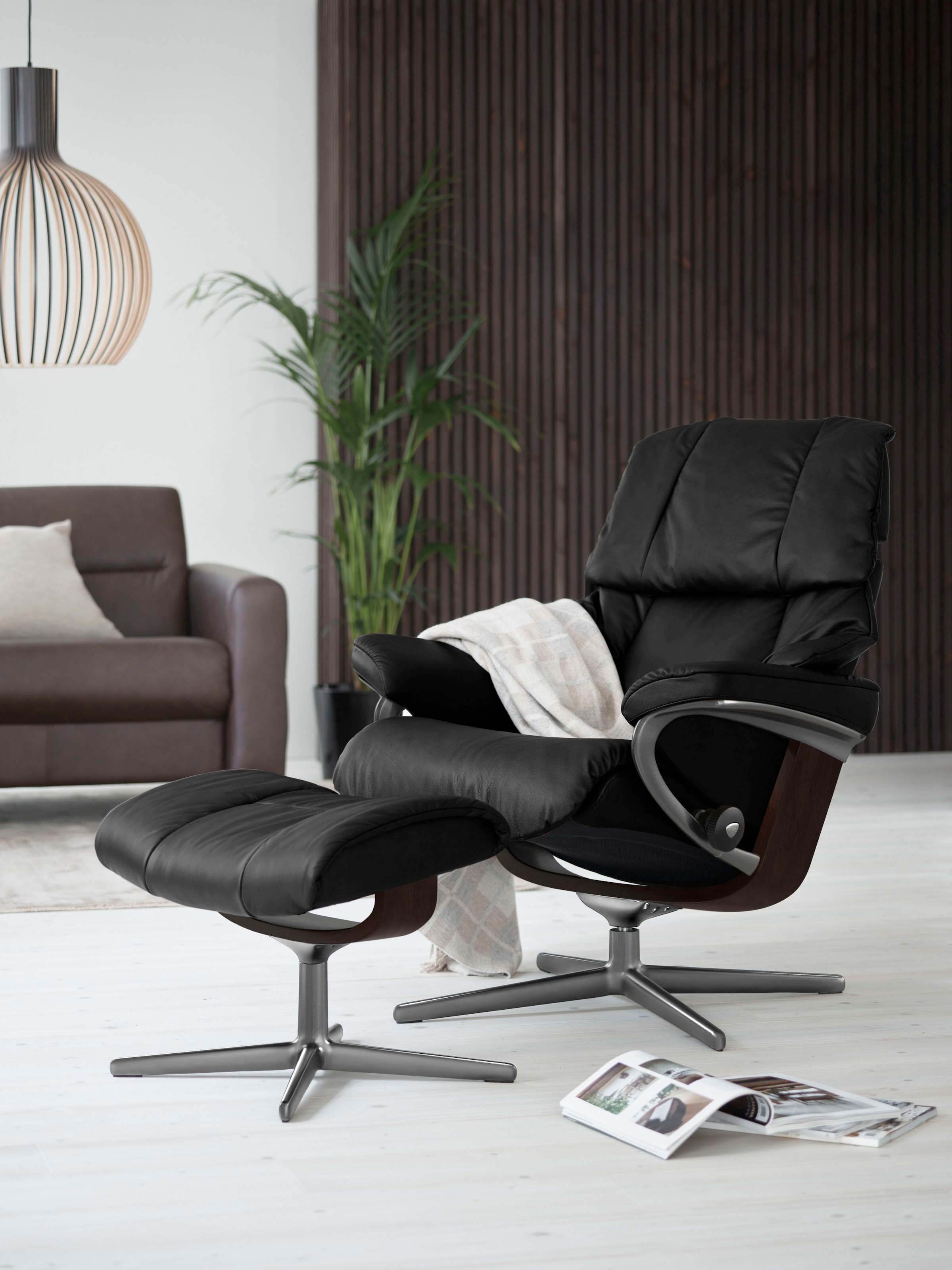 Stressless® Fußhocker »Reno« mit Cross Base, Größe S, M & L, Holzakzent Braun