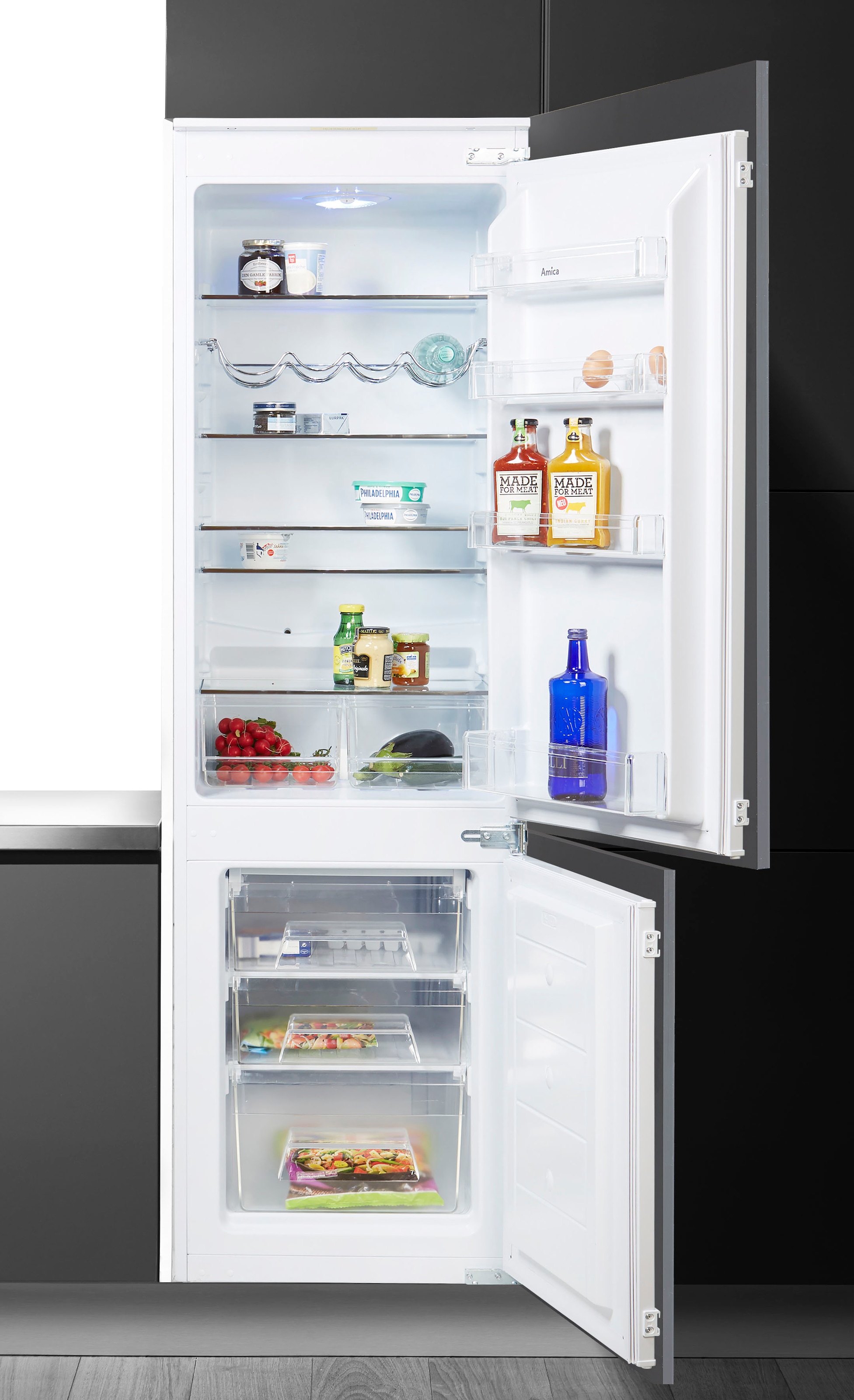 6. Bild von Amica Einbaukühlgefrierkombination, BK313.3AA/EKGC 16177, 177,6 cm hoch, 54,5 cm breit, Sicherheitsglas