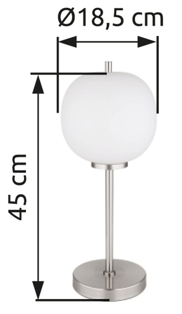 GLOBO LIGHTING Tischleuchte »BLACKY I« E14 1 Stk. Tischlampe Glas opal DM 18,5cm Schlafzimmer Flur