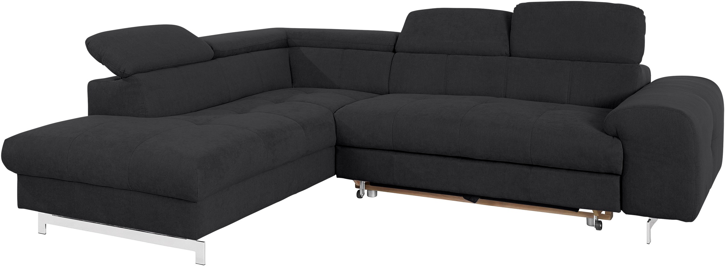 COTTA Ecksofa »Chef L-Form«, mit Kopfteilverstellung, edle Metallkufen, wahlweise mit Bettfunktion