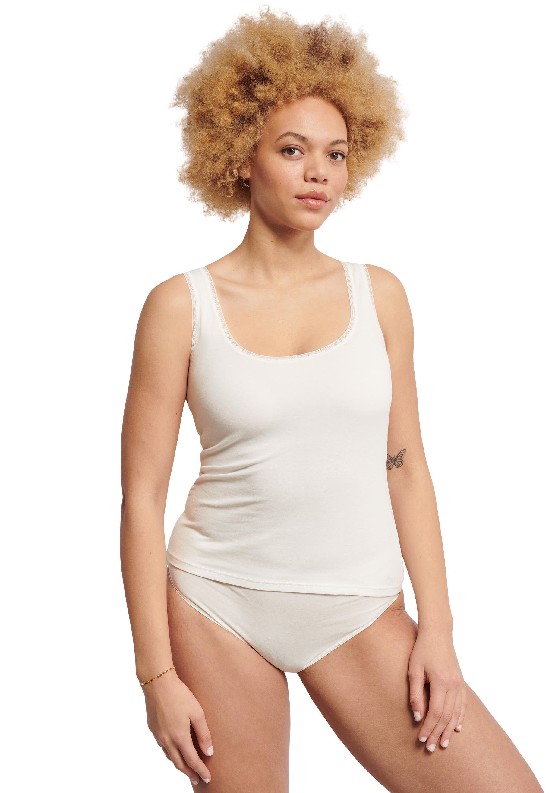 sloggi Unterhemd »GO Tank Top C2P«, (2 St., 2er Pack), zarte Spitzendetails