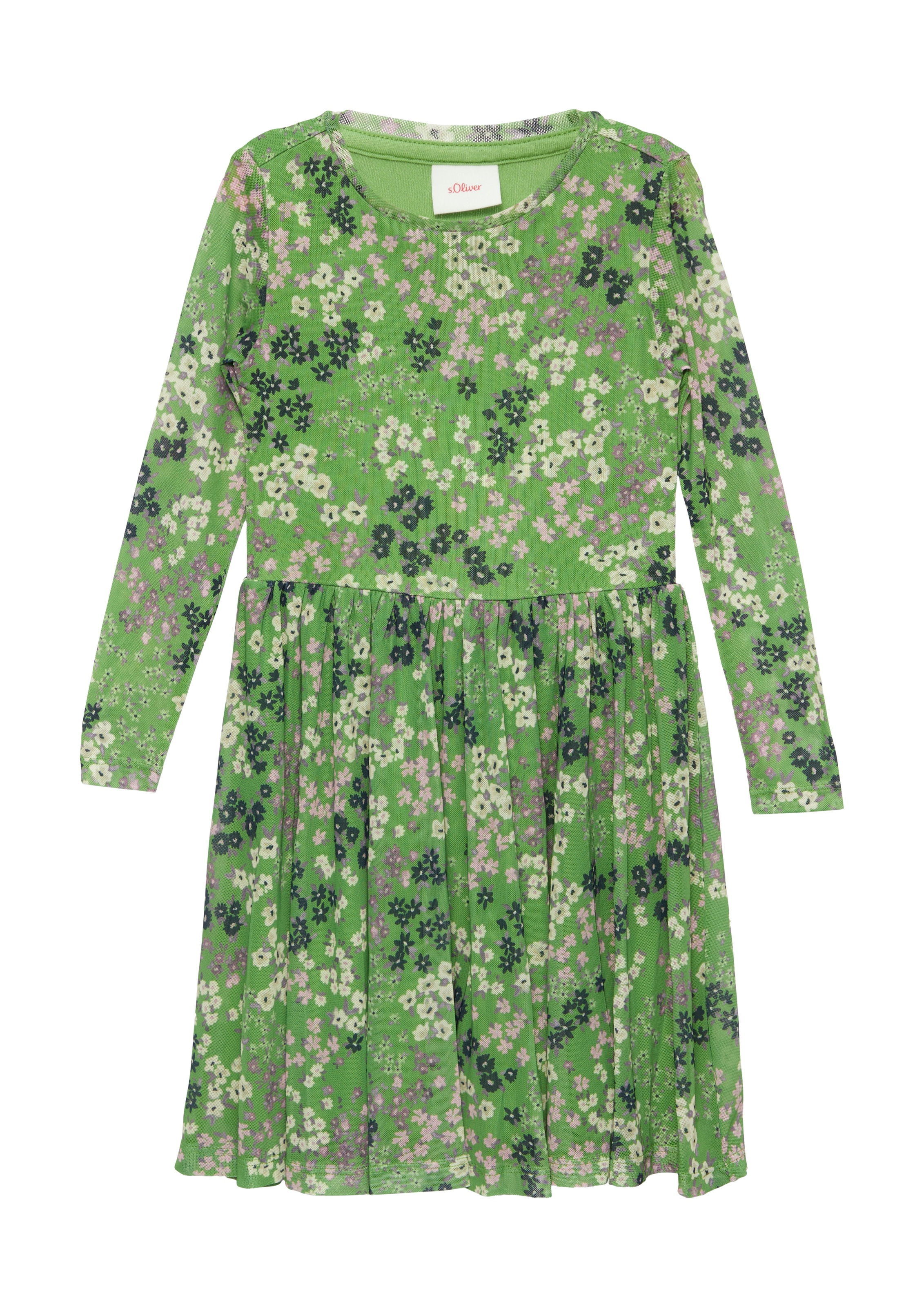 S.OLIVER JUNIOR Sommerkleid Ohne Taschen mit All-Over Print green 104 - N-Gr N-Gr 104 Kleid von s.Oliver JUNIOR