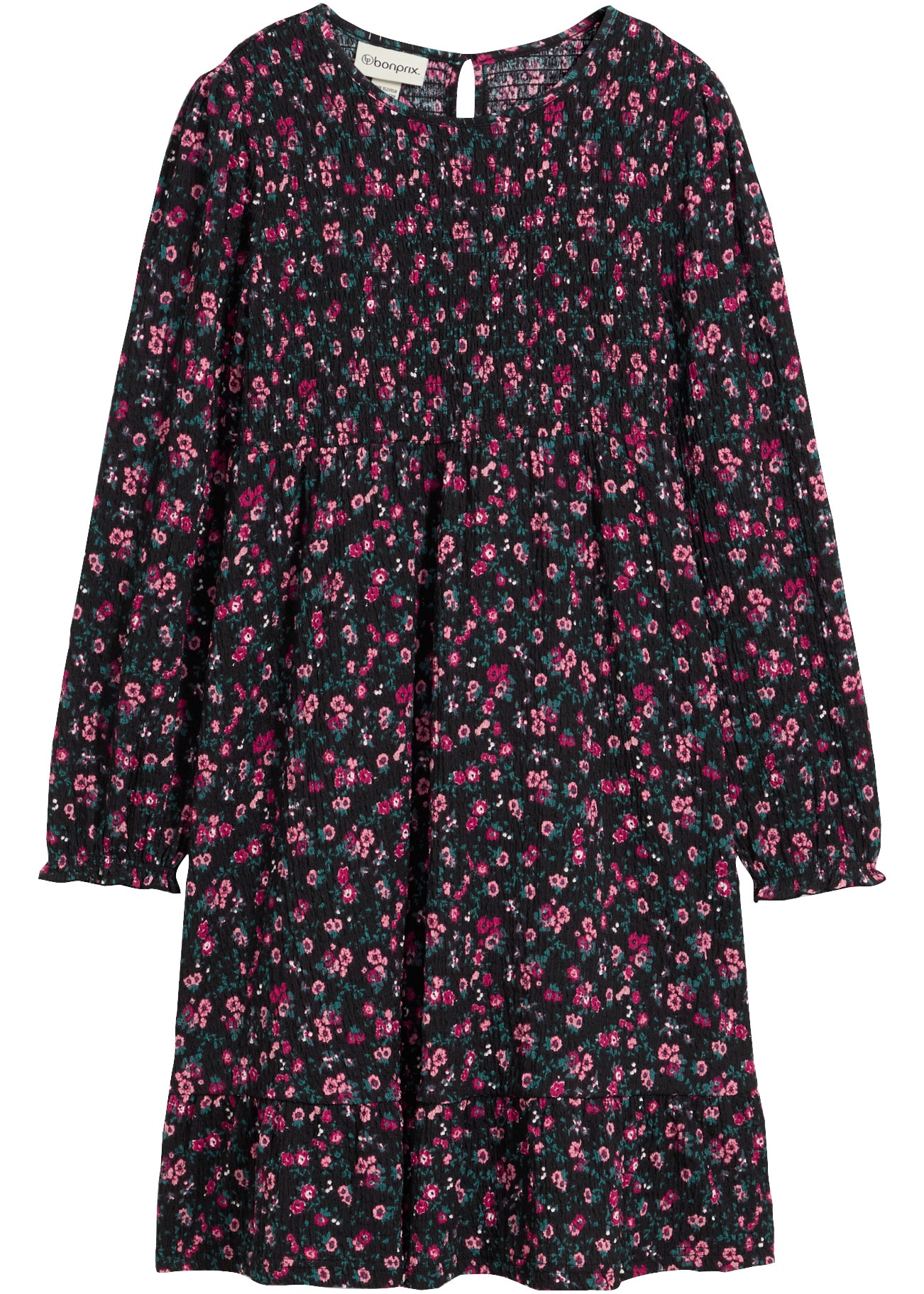 bonprix Jerseykleid für Children, aus strukturiertem Crinkle-Material, Regular Fit