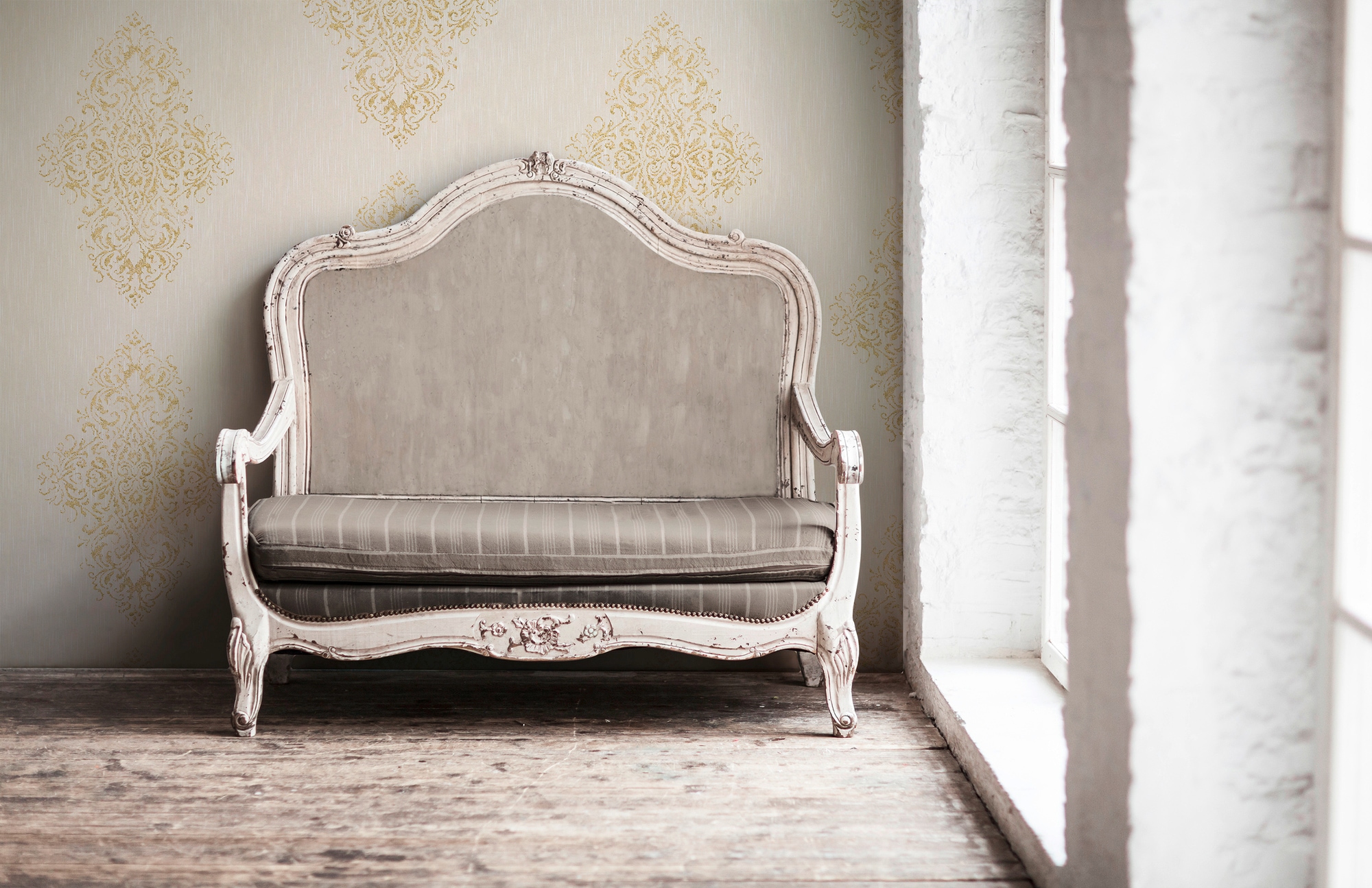 Architects Paper Textiltapete »Luxury wallpaper« Barock | gemustert | ornamental leicht strukturiert Textil Tapete Barock Metallic Effekt Tapeten Wohnzimmer Schlafzimmer