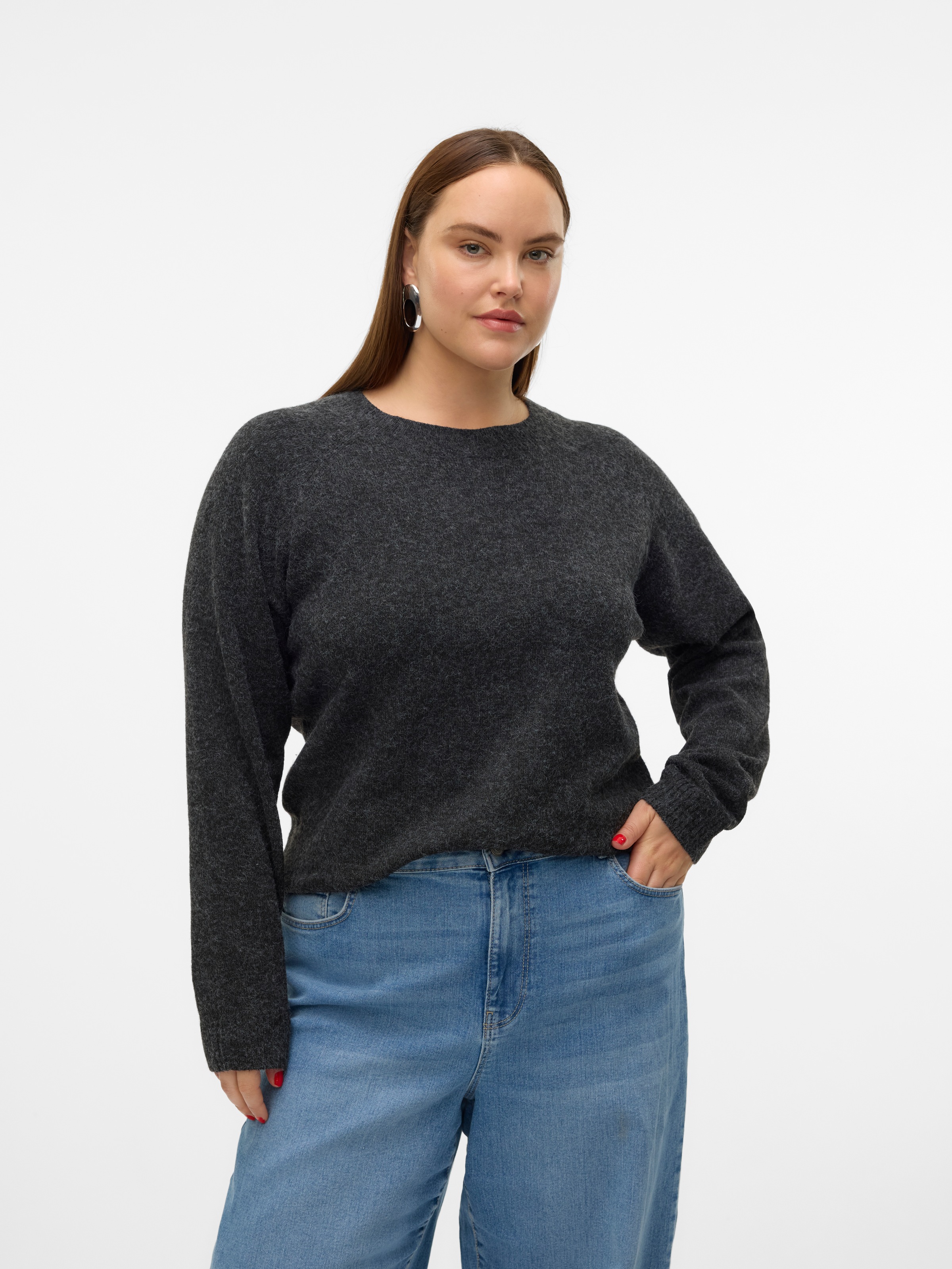 Vero Moda Curve Rundhalspullover »VMCDOFFY LS O-NECK BLOUSE GA NOOS CUR«