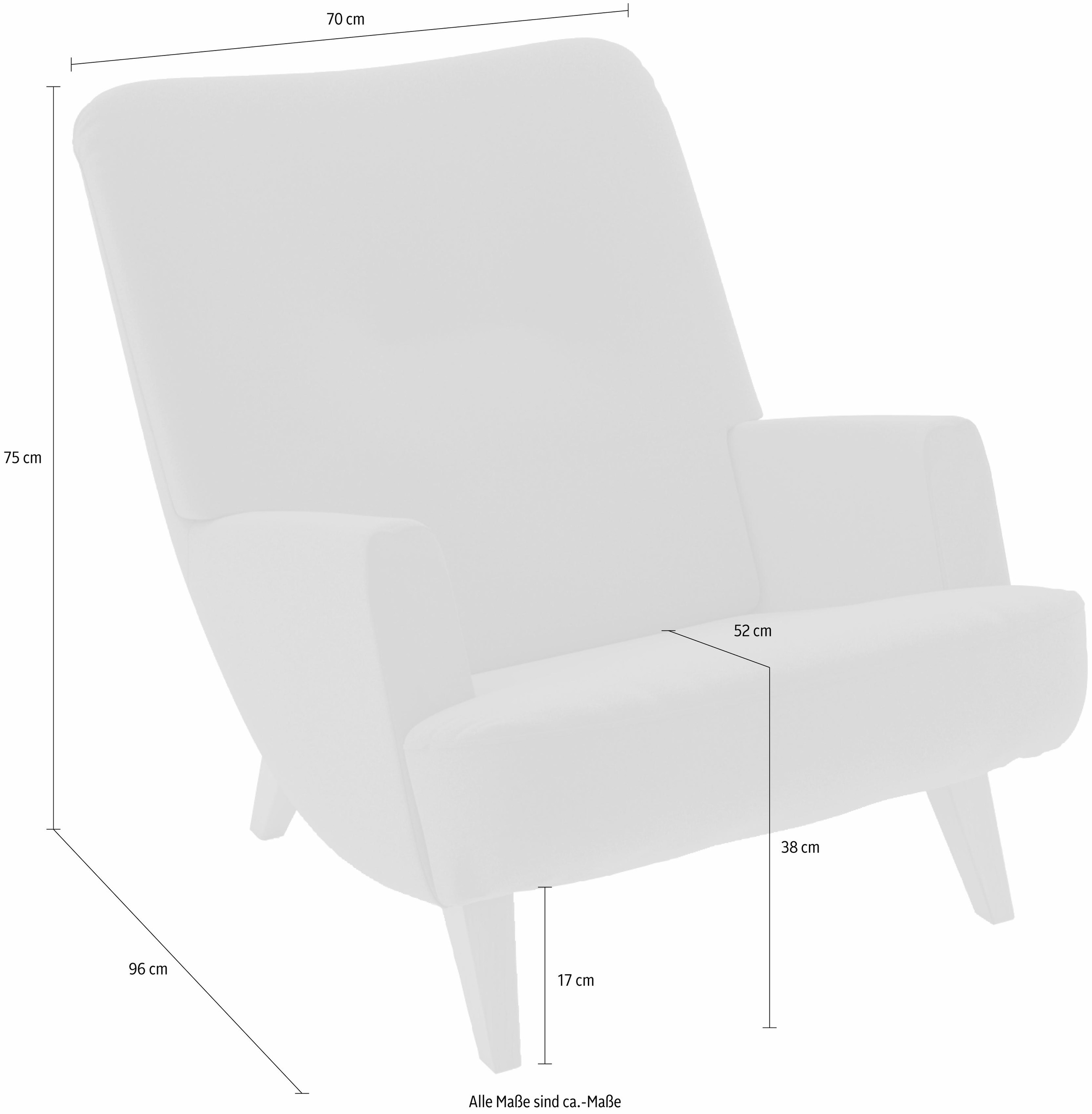 Max Winzer® Loungesessel »build-a-chair Borano außergewöhnlicher Sessel, tolle Farbkombinationen«, modern im Retrolook, zum Selbstgestalten