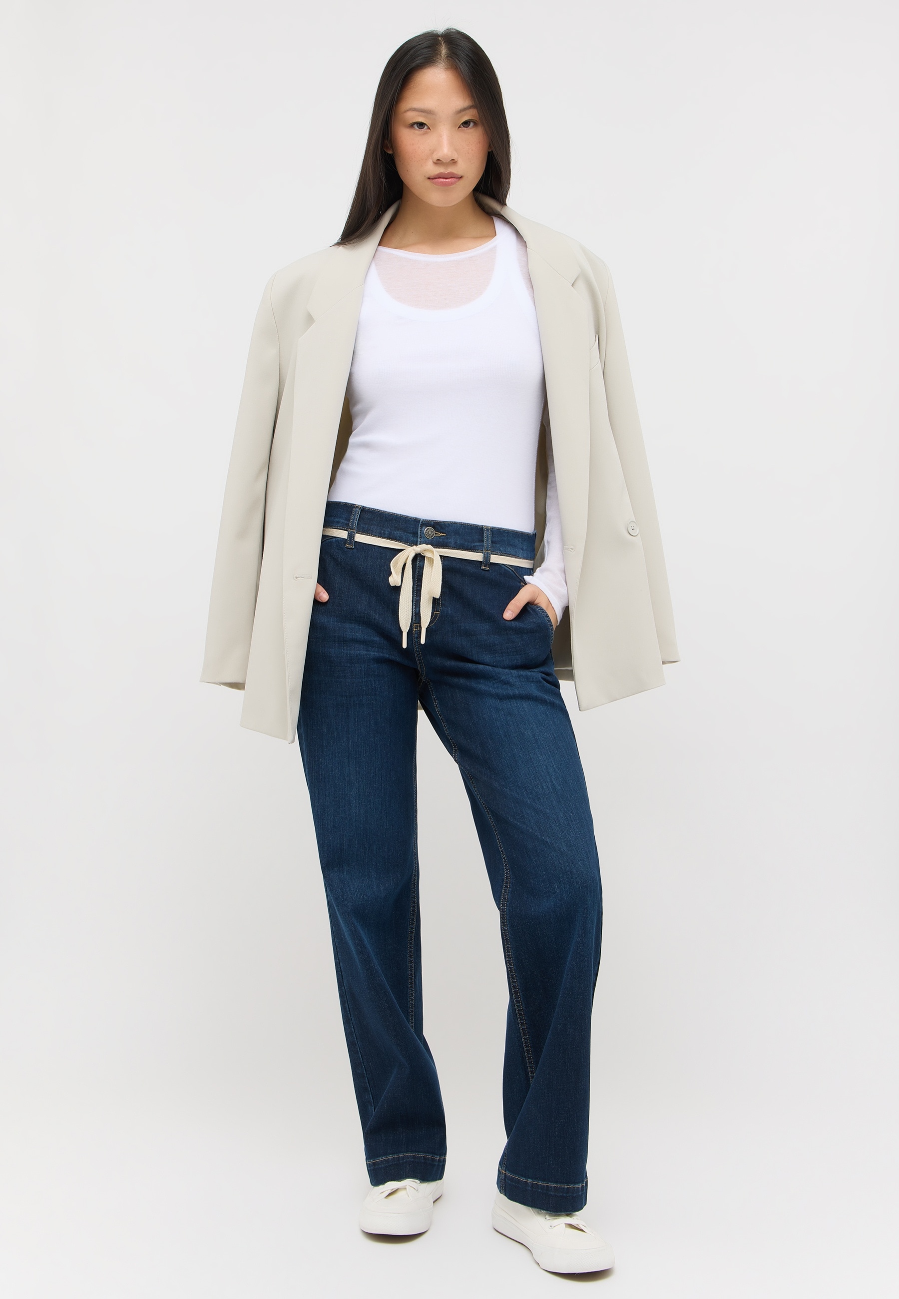 ANGELS 5-Pocket-Jeans »L. RETRO« Wide Leg, mit Stretch und Bindeband
