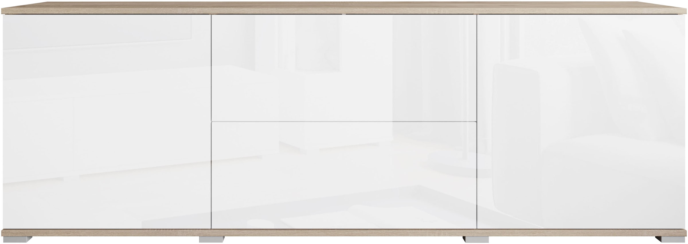 INOSIGN Lowboard »Kenia«, (1 St.), 2 Türen, 2 Schubladen, Breite 180 cm, höhenverstellbare Einlegeböden