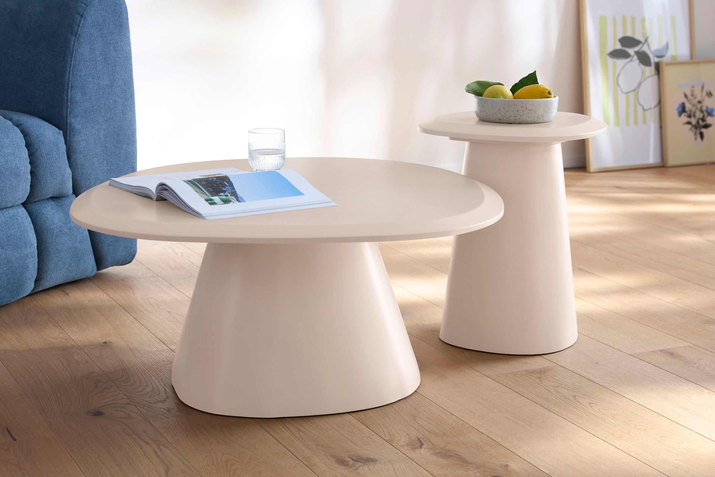 s.Oliver Couchtisch »Solhelm« Set, 2 Stk. tlg. cremefarbenes Duo aus lackiertem MDF Holz, mit Schweizer Kante